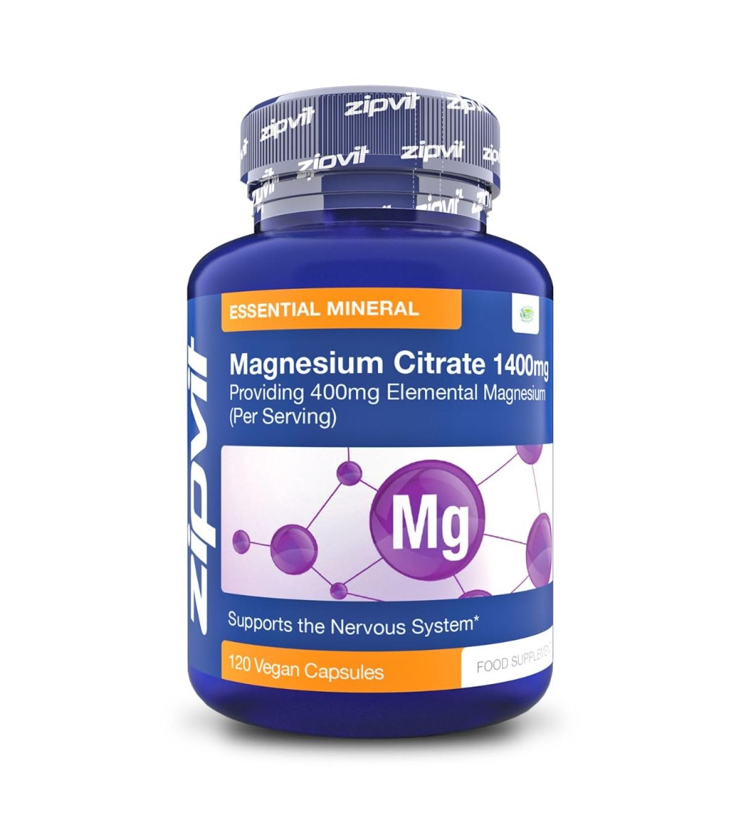 Magnesium Citrate 1400mg Providing 400mg Elemental Magnesium Per Serving 120 Vegan Capsules (2 Months Supply). Supports Muscle and Bone Health. Vegetarian Society Approved Citrate Capsule - 120 Pack - Buy Online on GoSupps.com