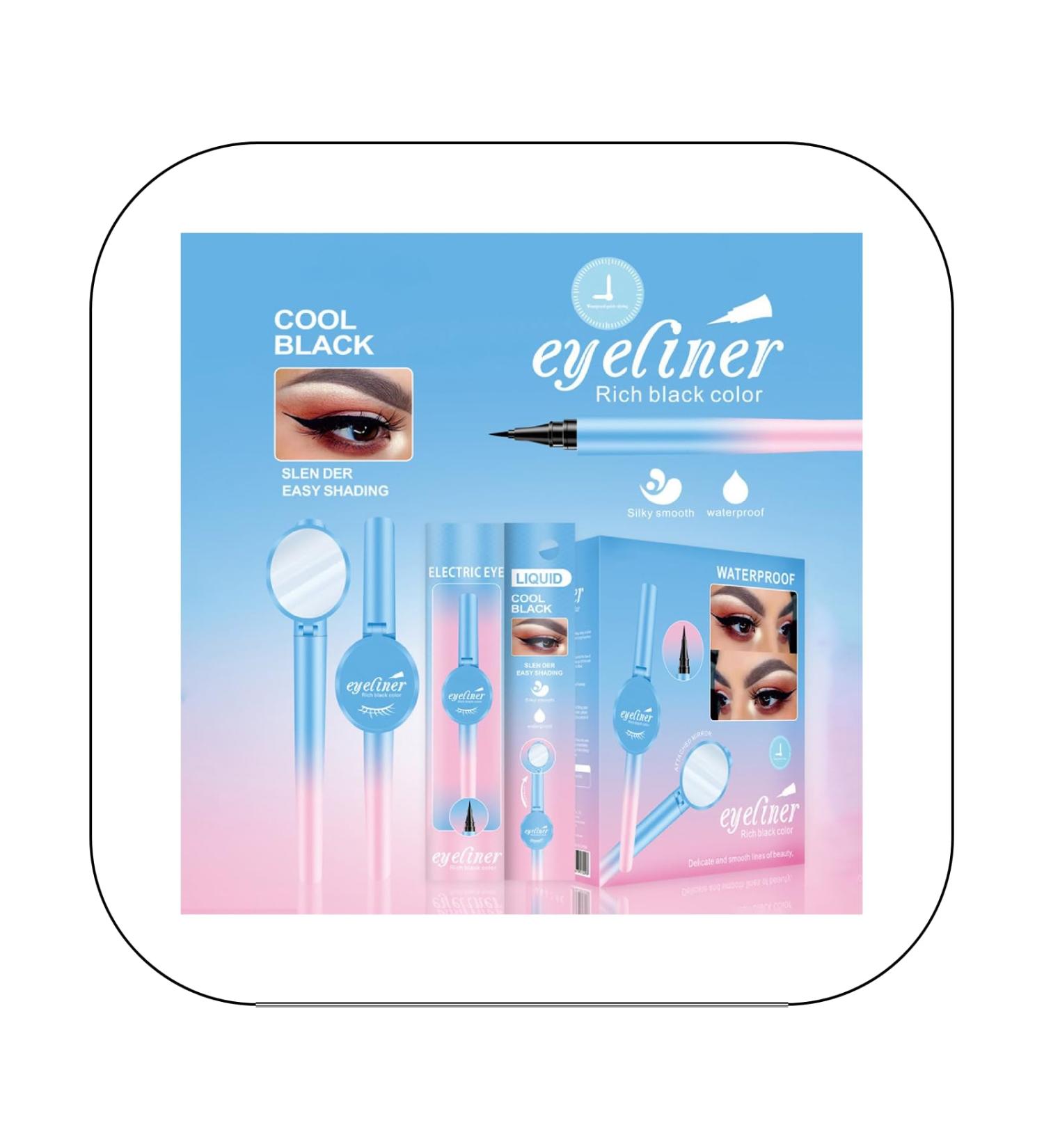 Maquillage professionnel Eyeliner liquide anti-transpiration Non Smudging stylo Eyeliner liquide s chage rapide un moulage Eyeliner noir Non Smudging 2.5ml avec miroir 1 unit (Lot de 1) Sky Blue - Buy Online on GoSupps.com