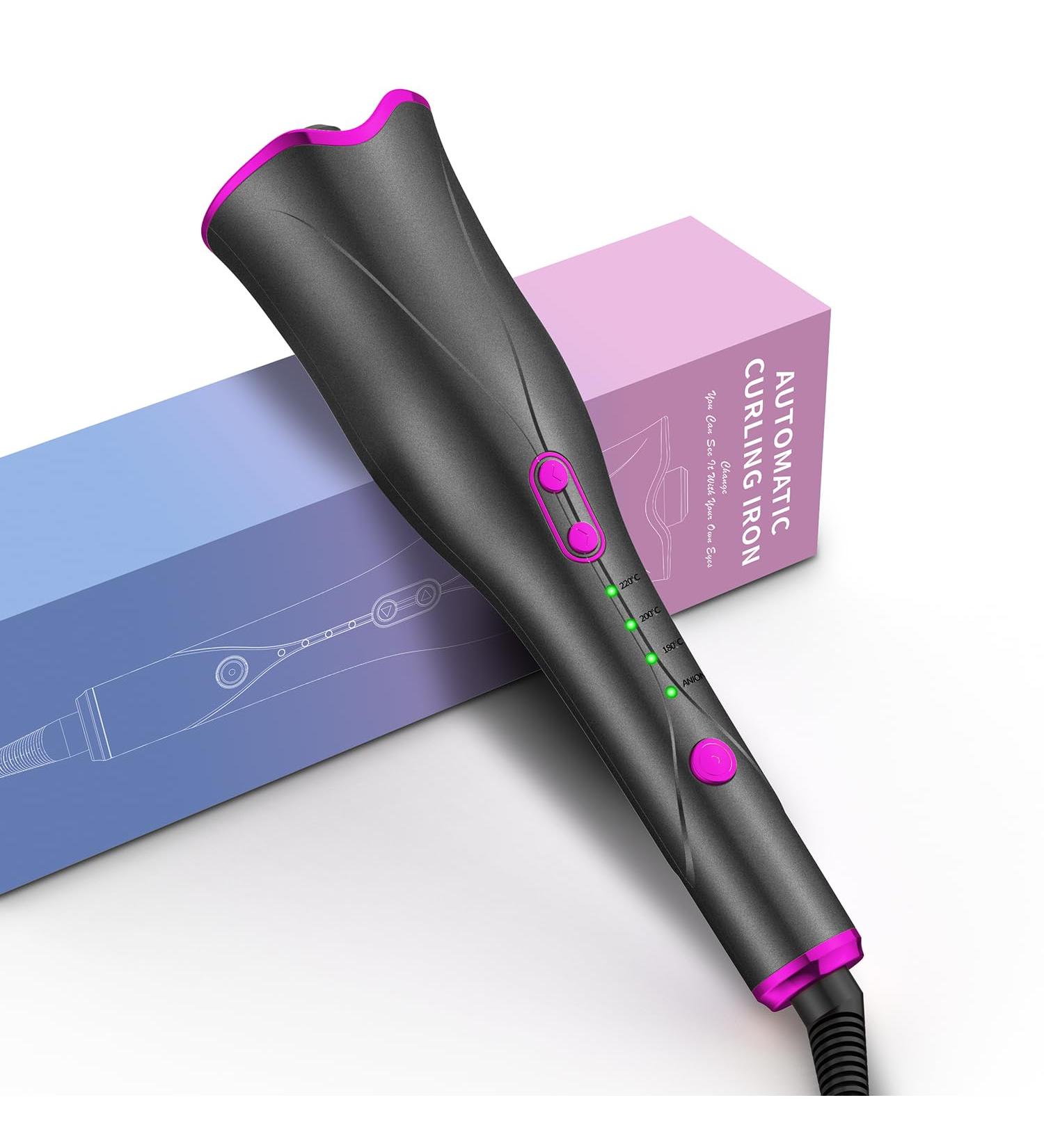 Automatic Curling Iron - Auto Hair Curler Wand with 4 Temp Settings Dual Voltage & Fast Heating for Perfect Curls - Buy Online on GoSupps.com