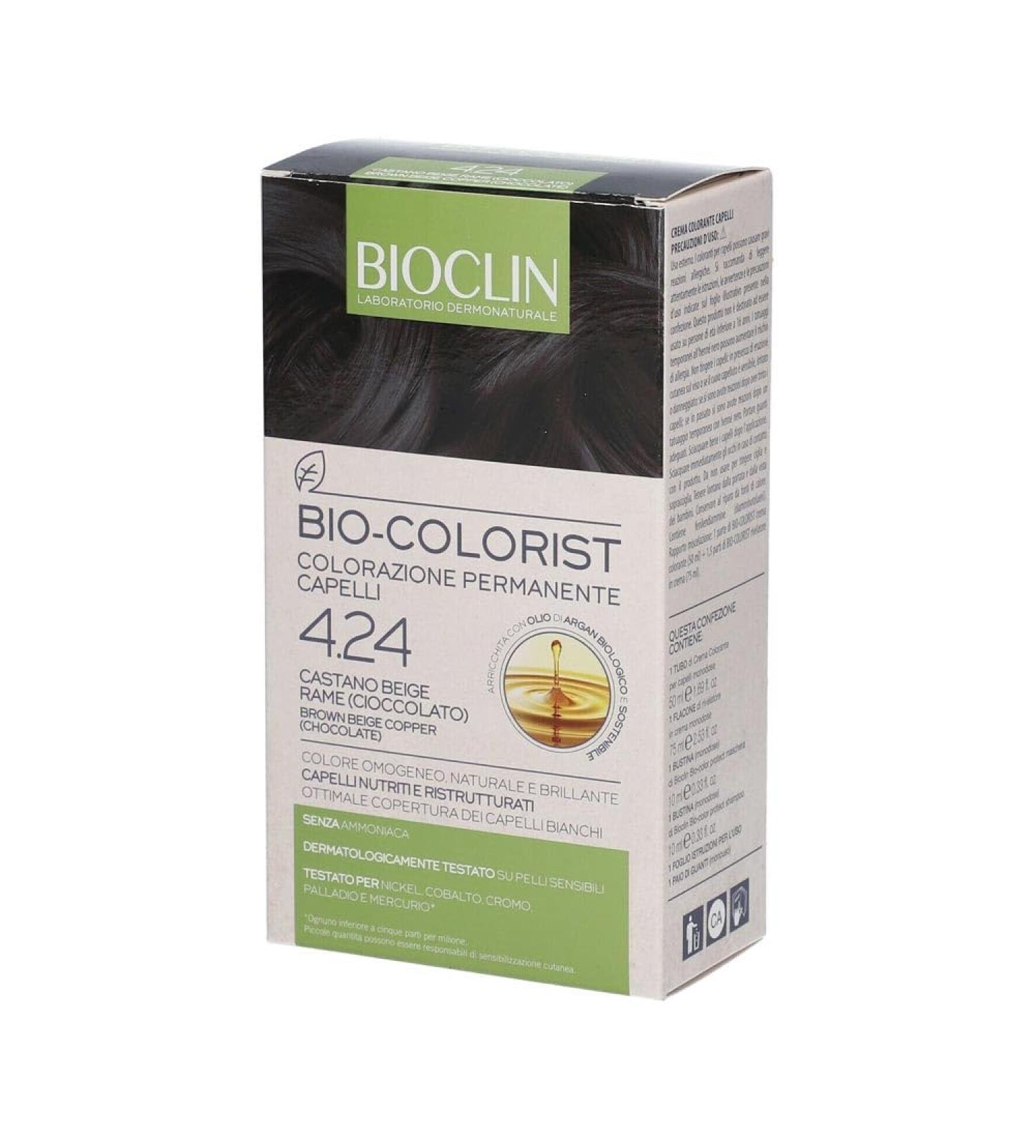 BIOCLIN Bio Colorist Colorazione Permanente 4.24 Castano Beige Rame Cioccolato