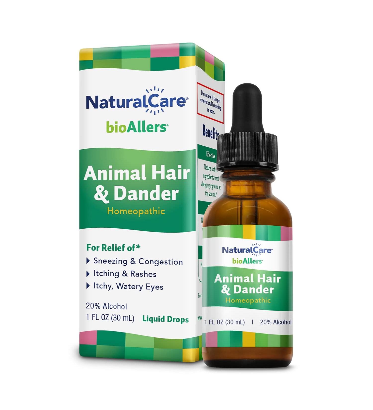 NaturalCare Animal Hair & Dander Allergy Treatment | Homeopathic Relief for Sneezing Congestion Itching & Watery Eyes | 1 Fl Oz - BioAllers - Buy Online on GoSupps.com