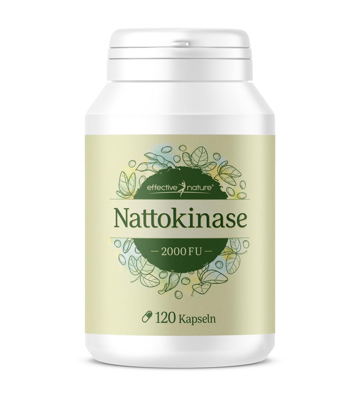 Nattokinase high -dosed with 100 mg per capsule (2000 FU) - without vitamin K - 120 Nattokinase capsules for 4 months - NATTO extract from fermented soybeans - vegan and without additives