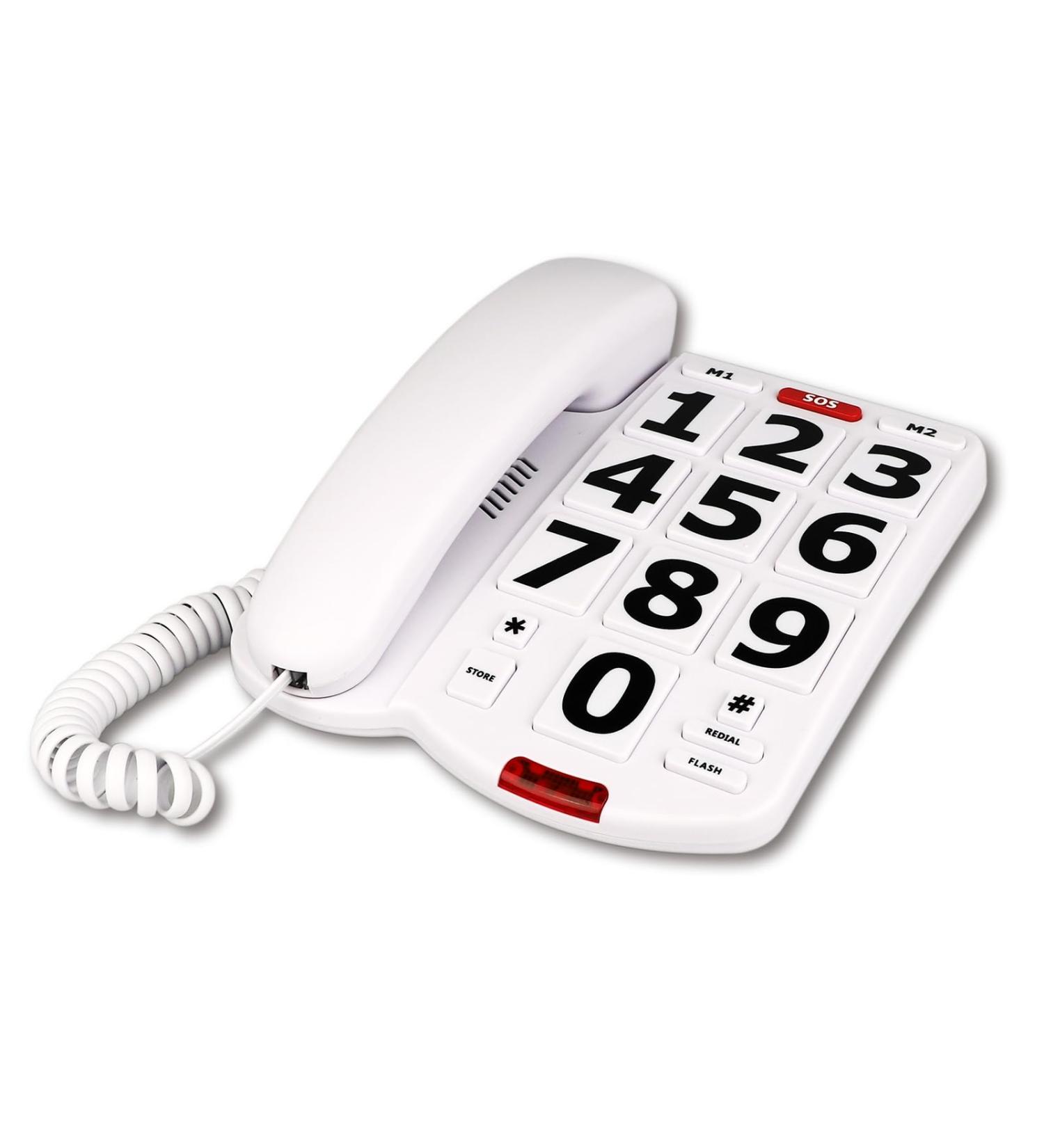 FEIlei Elderly Telephone Big Button Telephone Large Number Redialing Corded Landline for Elderly Hands Corded Telephone - Buy Online on GoSupps.com