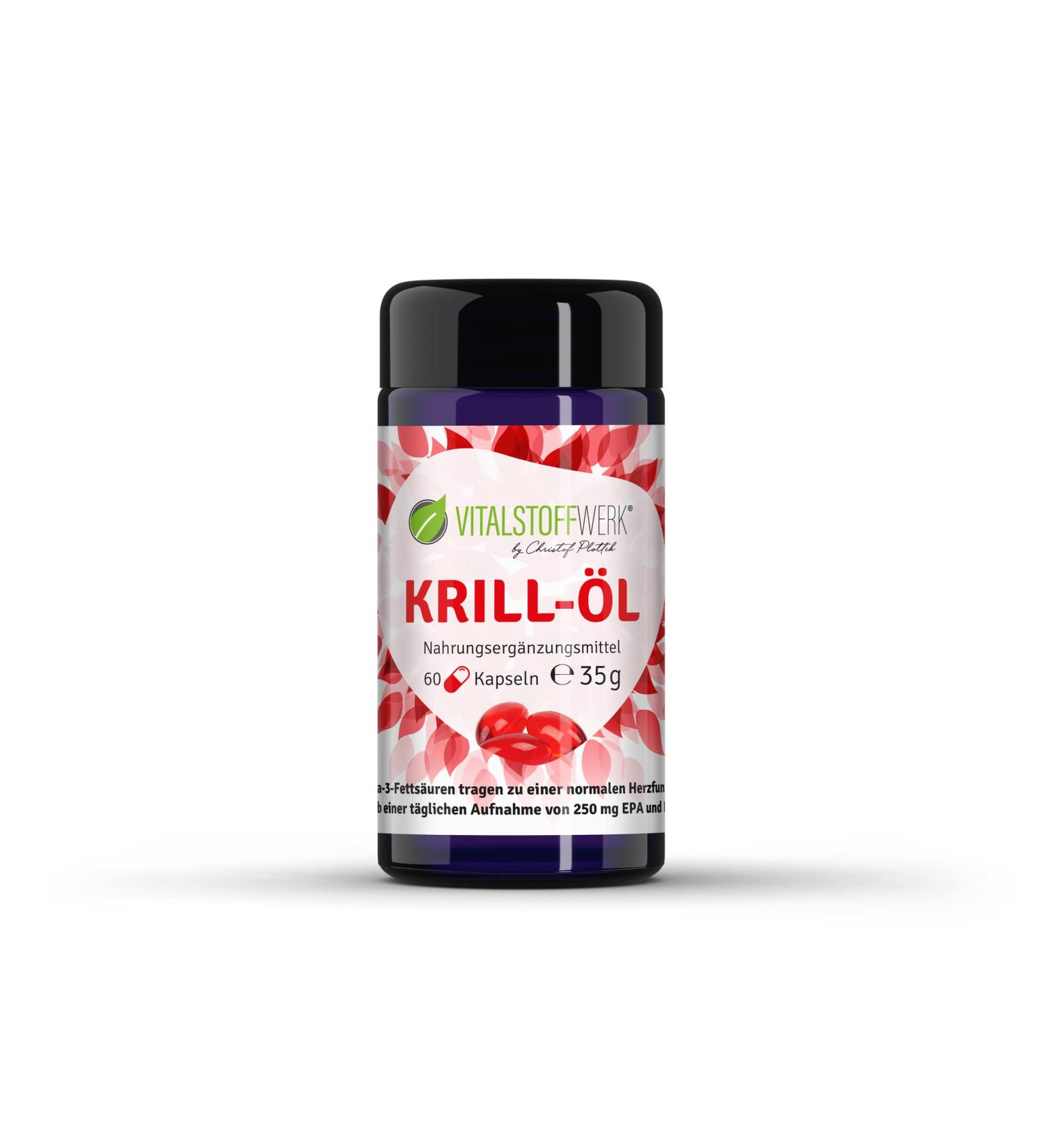 Buy Vital Material Krill Oil Capsules - 60 High-Dose Omega-3 Fatty Acids from Antarctica | Pure Additive-Free Supplement - Buy Online on GoSupps.com