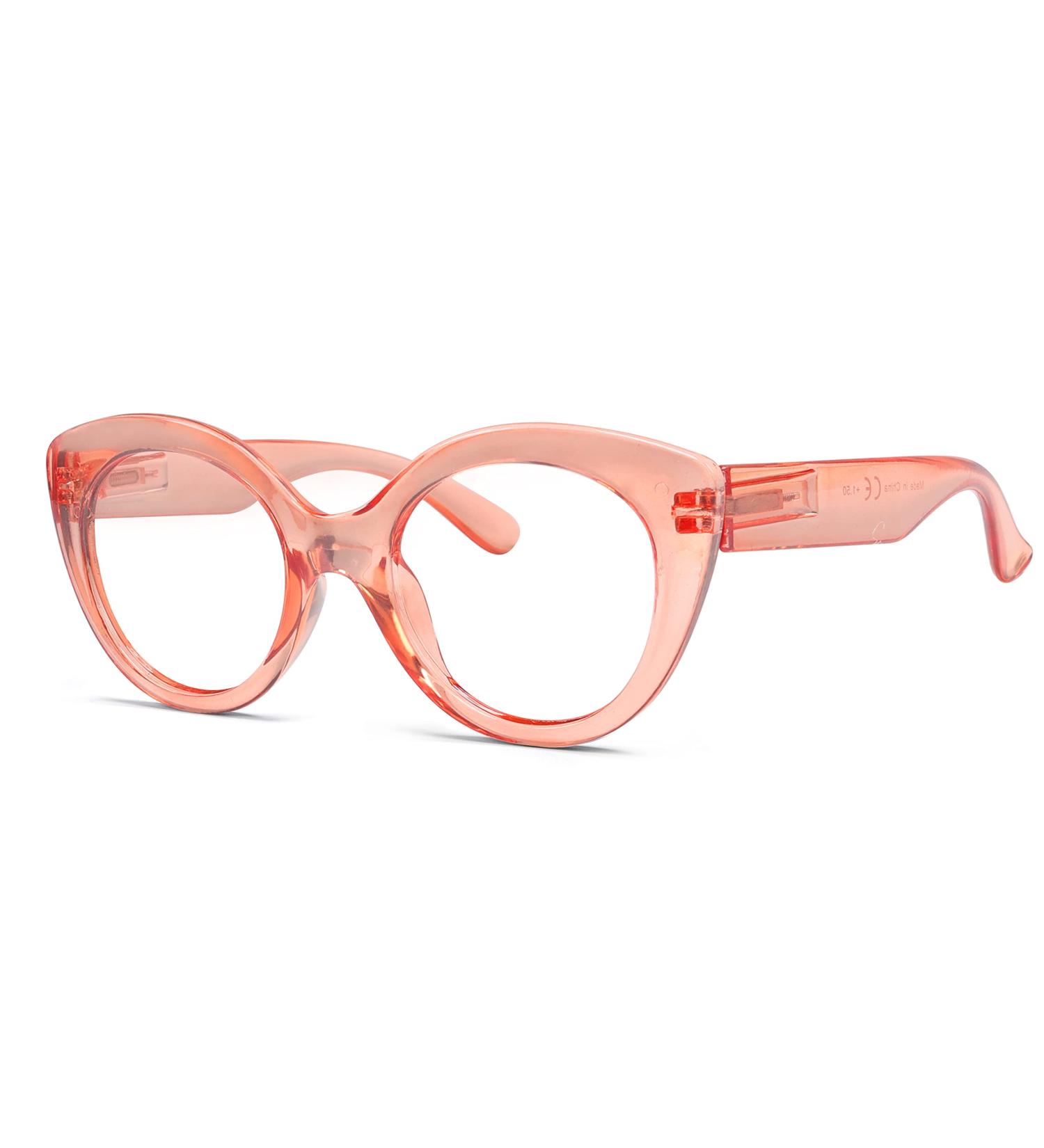 Eyekepper Round Reading Glasses for Women - Oversized Pink Fashion Frames | International Shipping Available - Buy Online on GoSupps.com