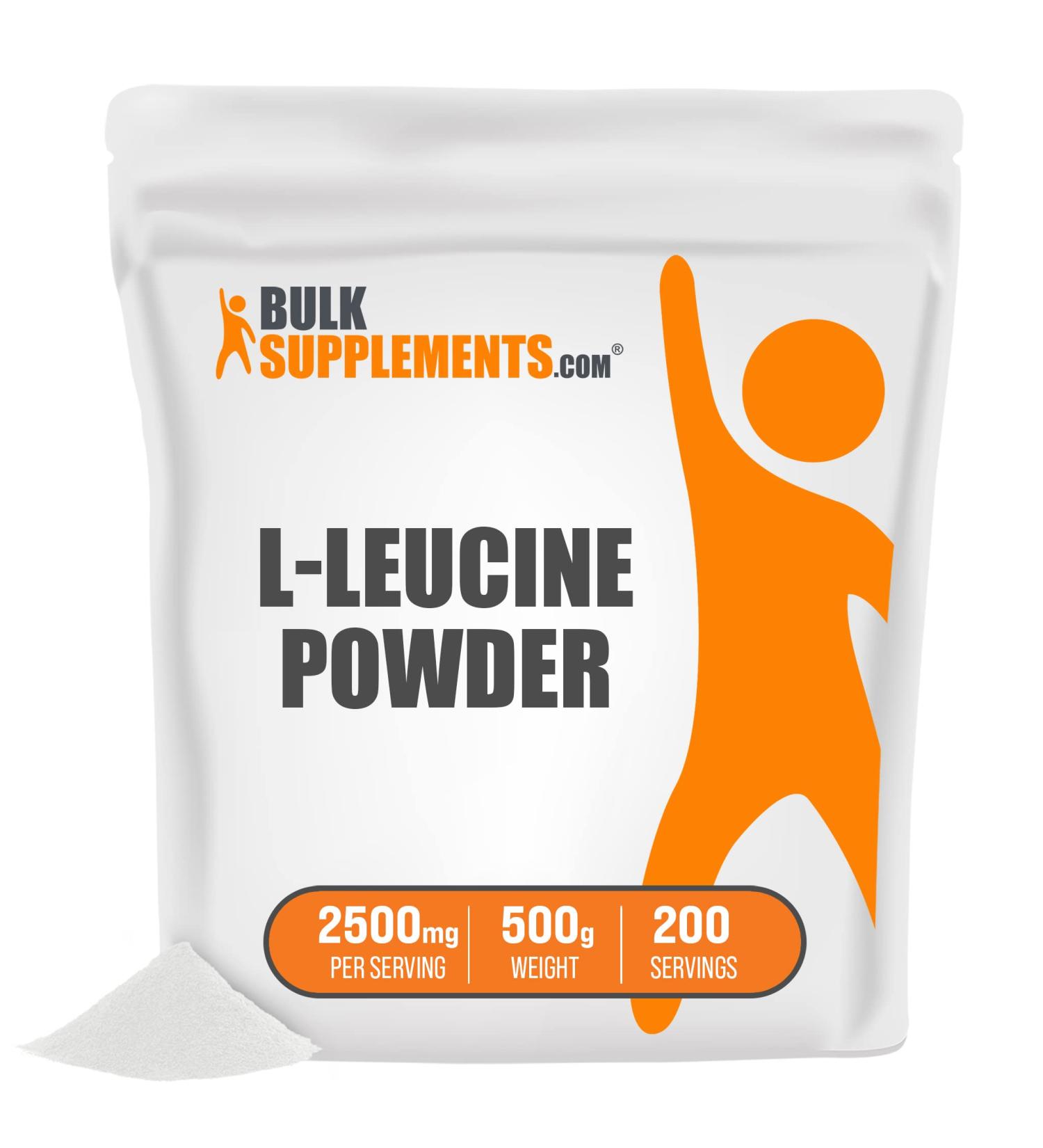 BulkSupplements L-Leucine Powder 500g - BCAA Amino Acid Nutritional Supplement - 1.1lbs Pack - Amino Acid Powder - Buy Online on GoSupps.com