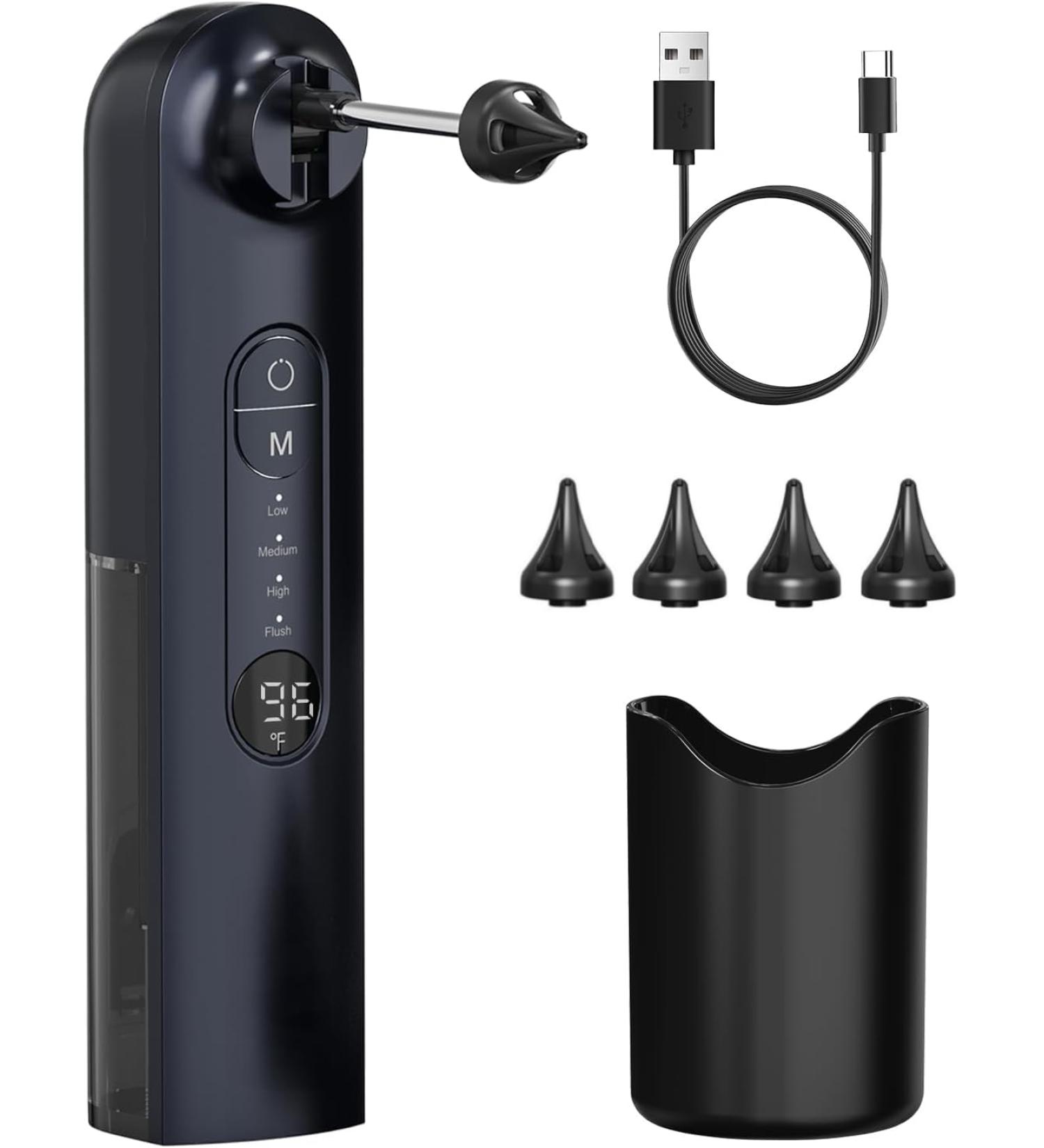 Oleswer Ear Wax Removal Ear Cleaner Safe Ear Wax Removal Kit 4 Modes-Ear Irrigation Flushing System Ear Cleaning Kit - IPX7 Waterproof (Blue) - Buy Online on GoSupps.com