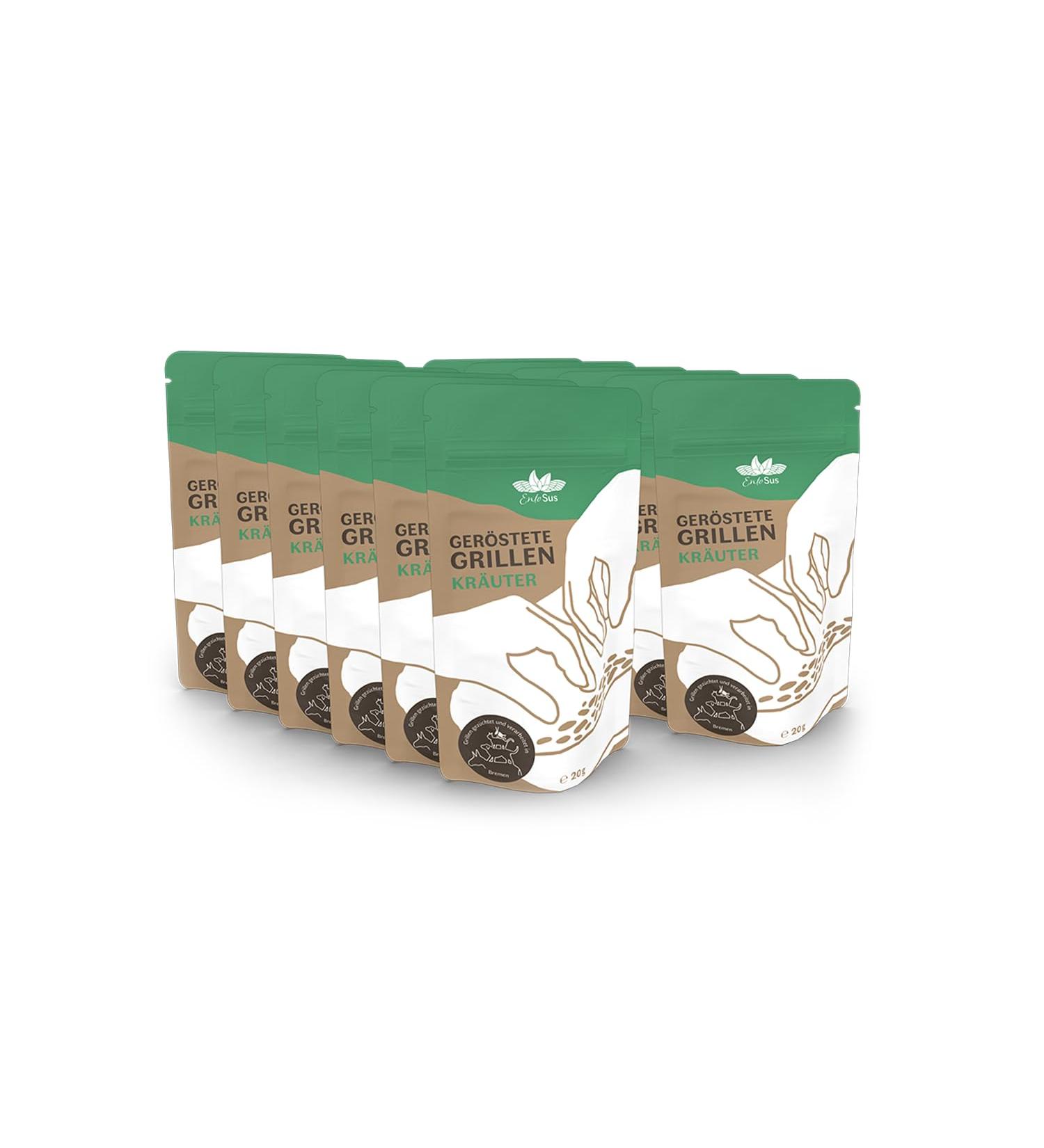 Entosus - Dried & Roasted Crunchy Insect Snack with Herbs | 12x20g | Sustainable Meat Substitute | Protein for Grilling & Cooking - Buy Online on GoSupps.com