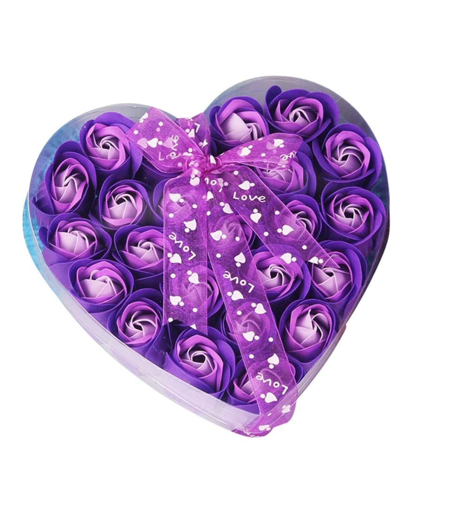 24 Pcs Scented Rose Soap Petals | Wedding Isle Walk Gift | Purple Zinnia Artificial Flowers for Parties & Bath - Buy Online on GoSupps.com