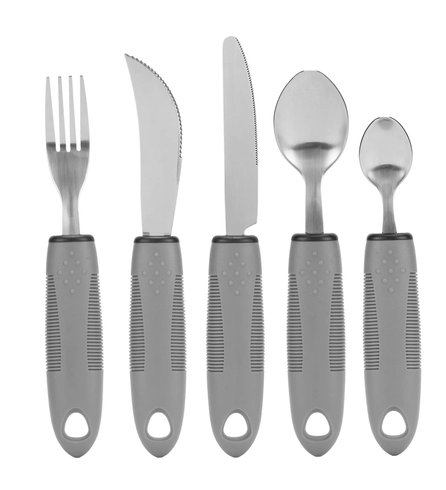Adaptive Utensils for Tremors & Arthritis - Stainless Steel Cutlery Set for Easier Dining - Buy Online on GoSupps.com