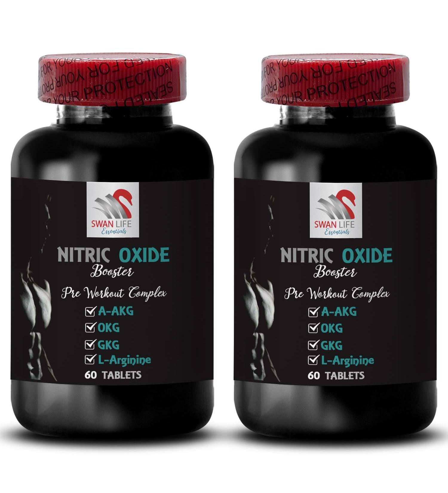 Fitness Energy - Nitric Oxide Booster - OKG Nitric Oxide Power Boost Strength Booster Stamina Increase Endurance Support Muscle Enhancer Energy Focus Activity Formula 2 Bottle 120 Tablets - Buy Online on GoSupps.com