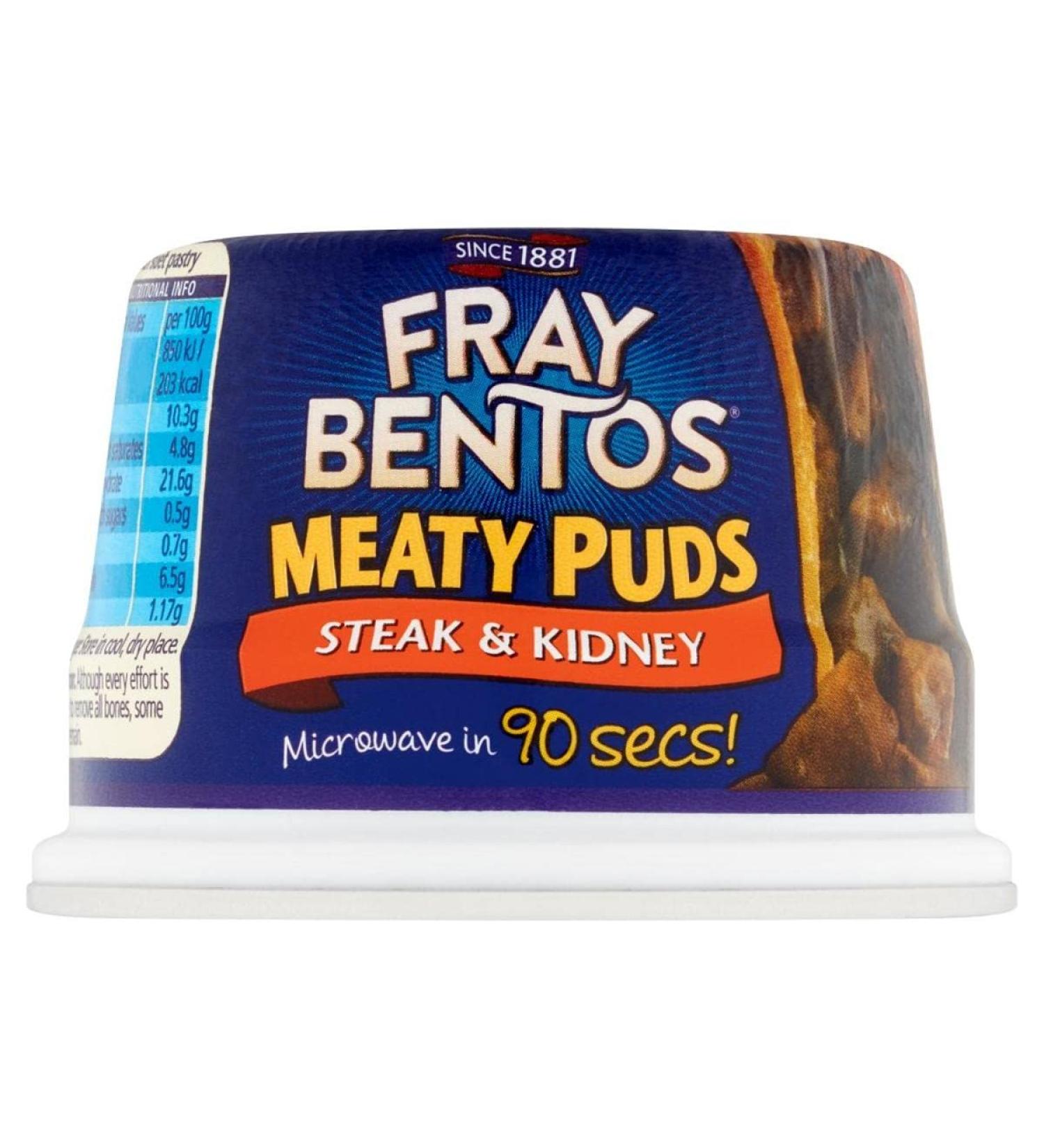 Fray Bentos Meaty Puds Steak and Kidney 200g - Delicious Individual Pie - Pack of 1 - Buy Online on GoSupps.com