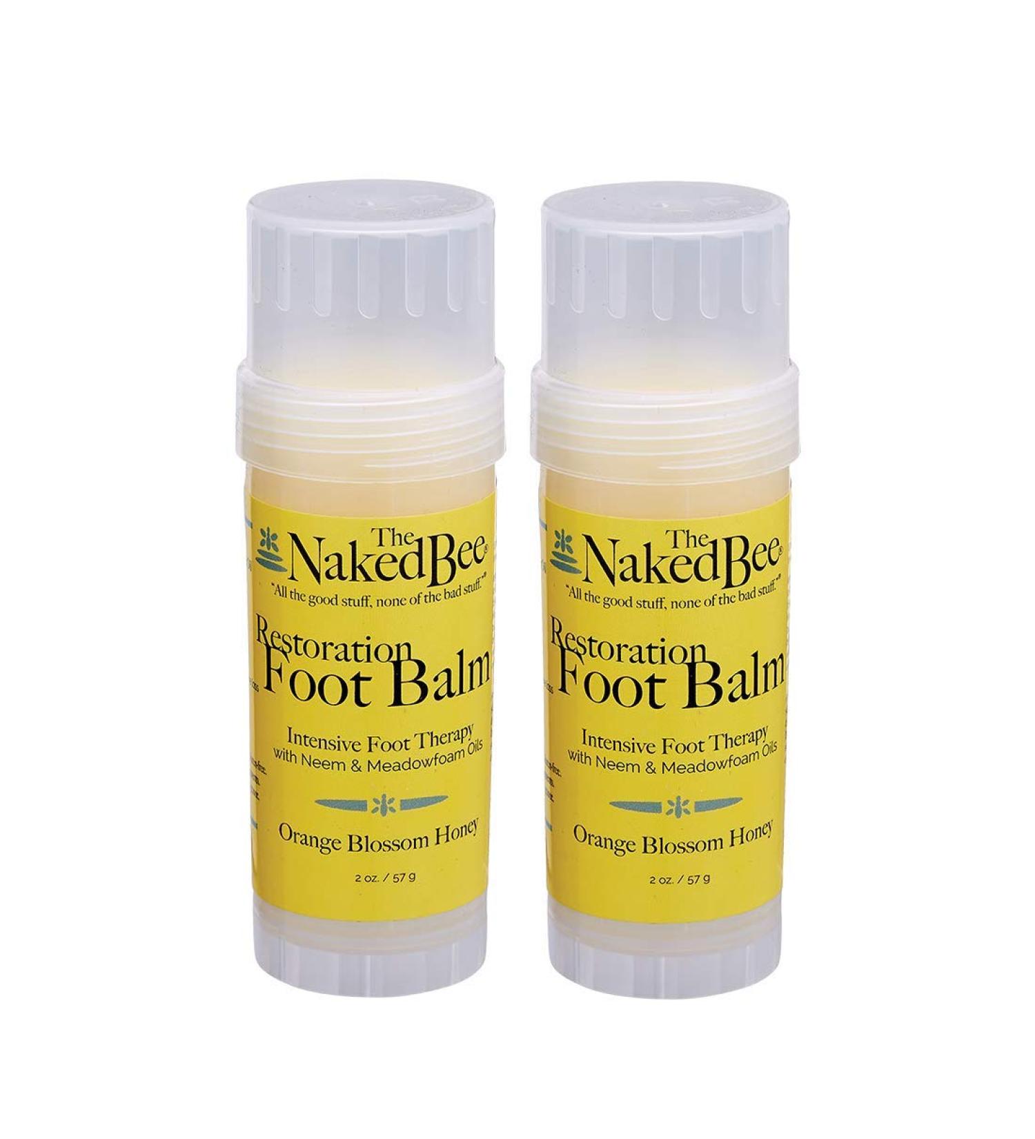 The Naked Bee Orange Blossom Honey Restoration Foot Balm 2 oz - 2 Pack - Buy Online on GoSupps.com
