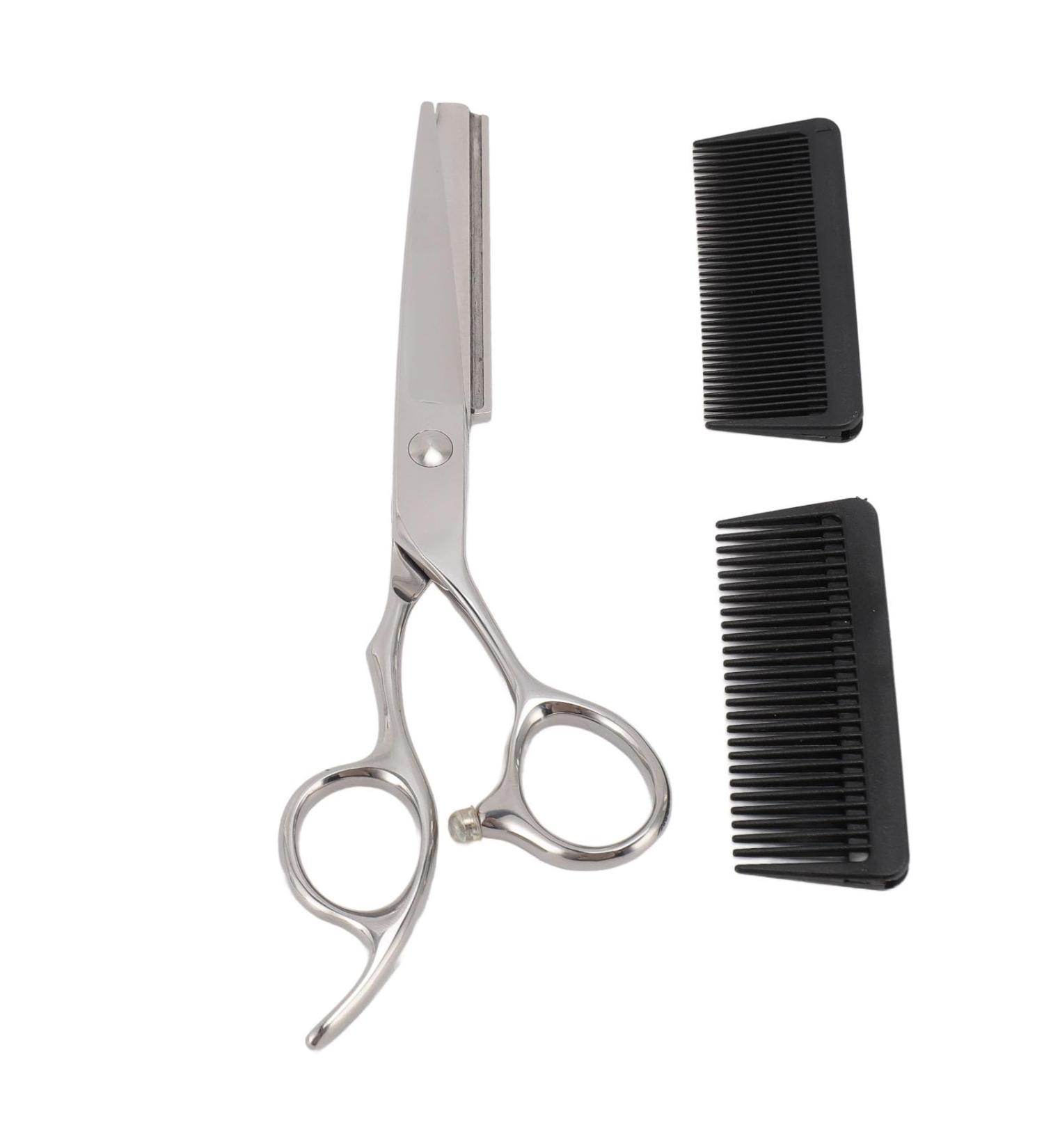 Professional Hair Cutting Scissors Kit for Salon Home 2 Comb Japanese Stainless Steel Serrated Blade Ergonomic Handle Multipurpose Use with Comfortable Grip for Precise Cutting - Buy Online on GoSupps.com