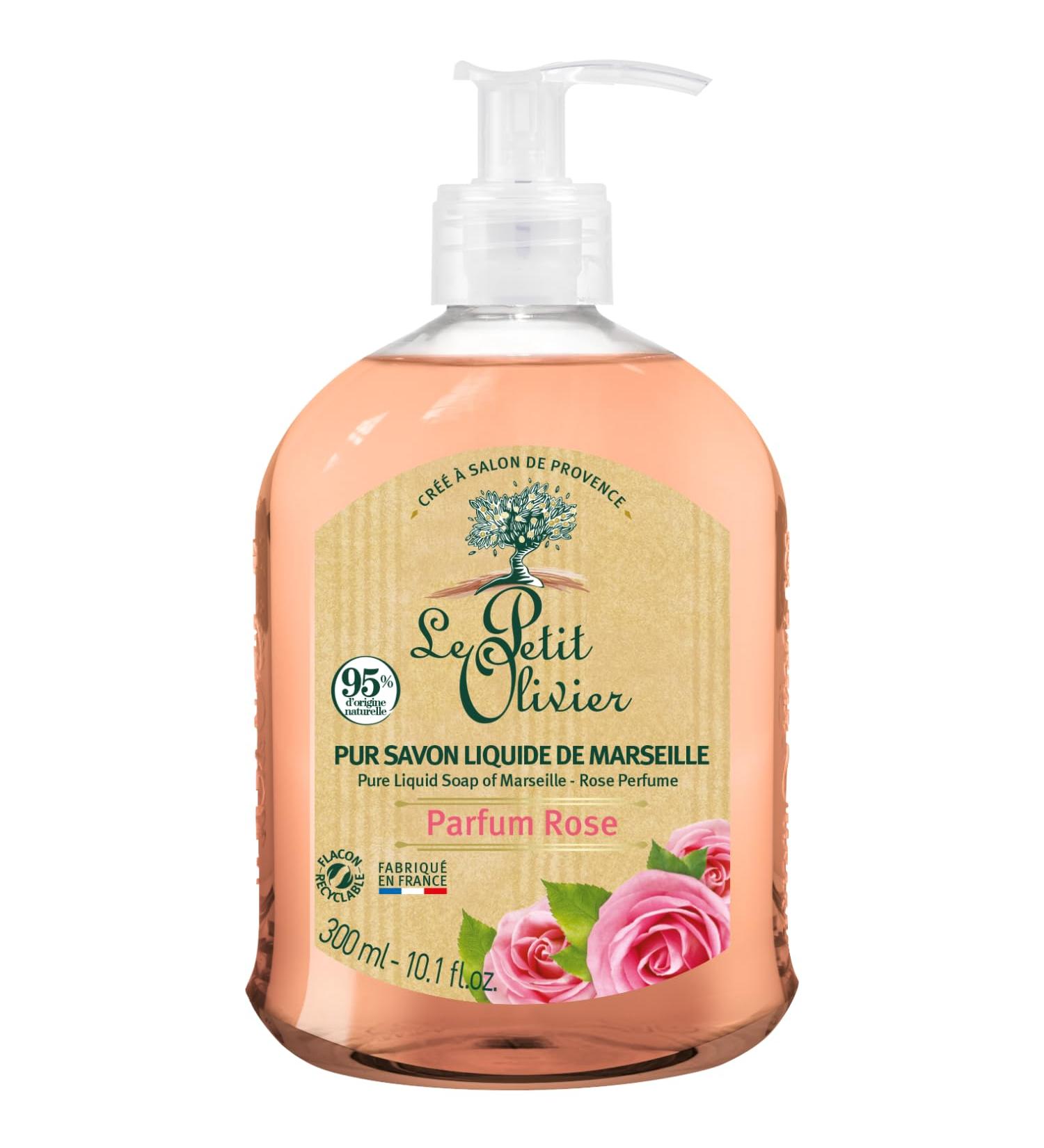  Le Petit Olivier LE PETIT OLIVIER - Pack of 12 - Pure Marseille Liquid Soap - Pink Fragrance from the Grasse Region - Gently cleanses the skin - 95% Natural Origin - Made in France - 300ml - Buy Online on GoSupps.com
