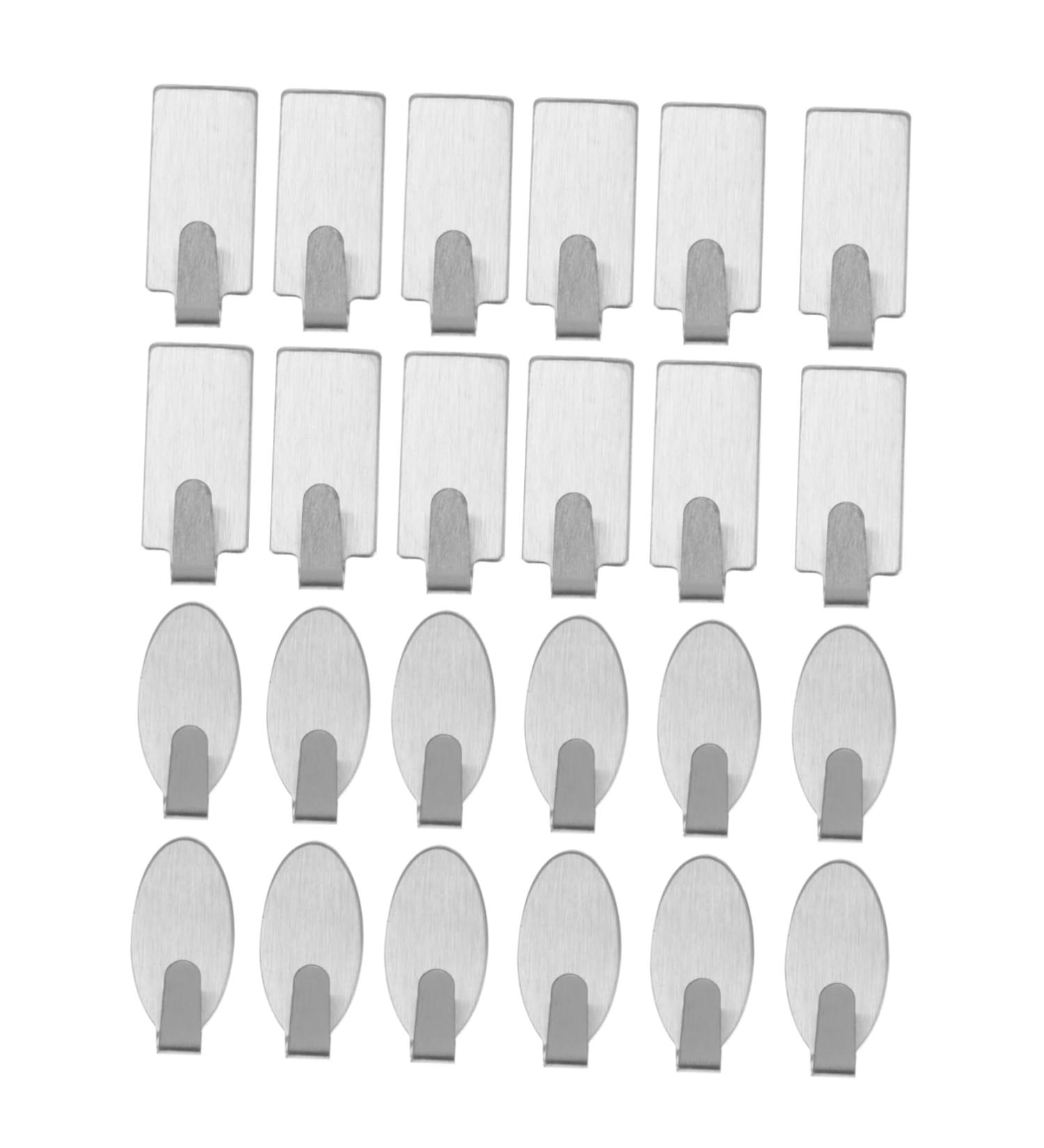 Alipis 24pcs Hook up Metal Clothing Rack Towel Hook Metal Hanger Keys Adhesive Hooks Picture Sticky Hook 3.2X1.5CM Silver - Buy Online on GoSupps.com