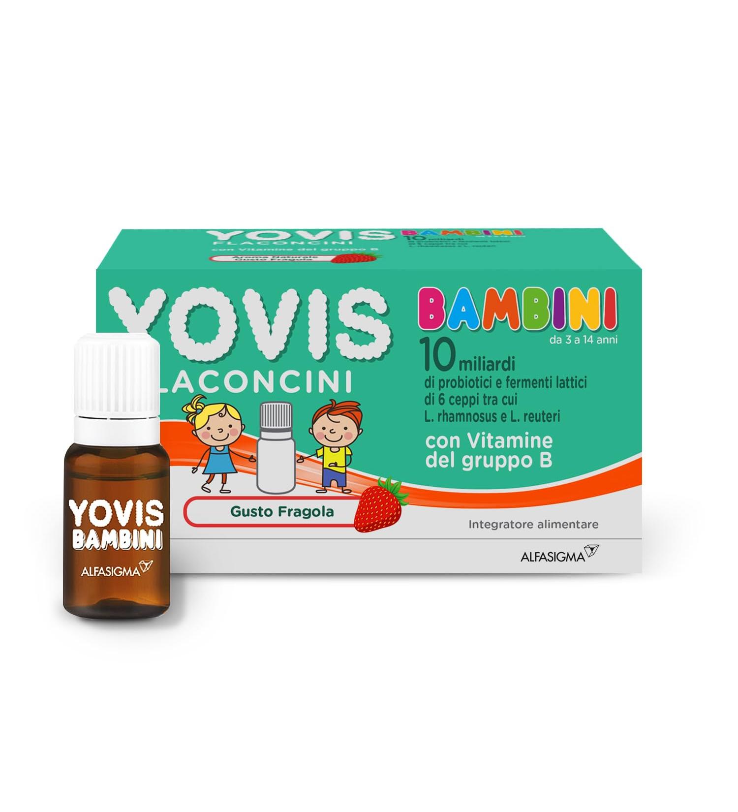  Yovis YOVIS Children's Bottles Probiotics for intestinal well-being with vitamins B6 and B12 10 billion live lactic acid bacteria suitable for children aged 3 to 14 years 10 bottles strawberry flavor - Buy Online on GoSupps.com