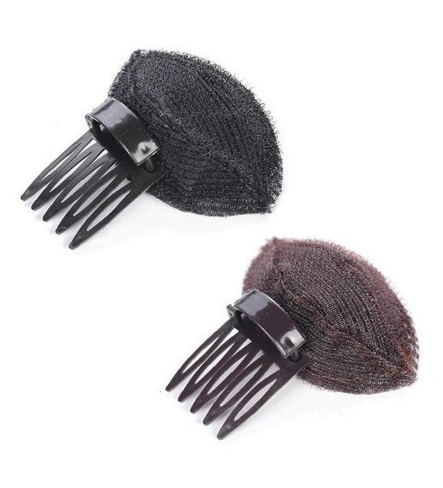Buy Invisible Fluffy Hair Cushion Sponge Clips - 2-Piece Black Set for Princess Style | Women's Hair Jewelry - Buy Online on GoSupps.com