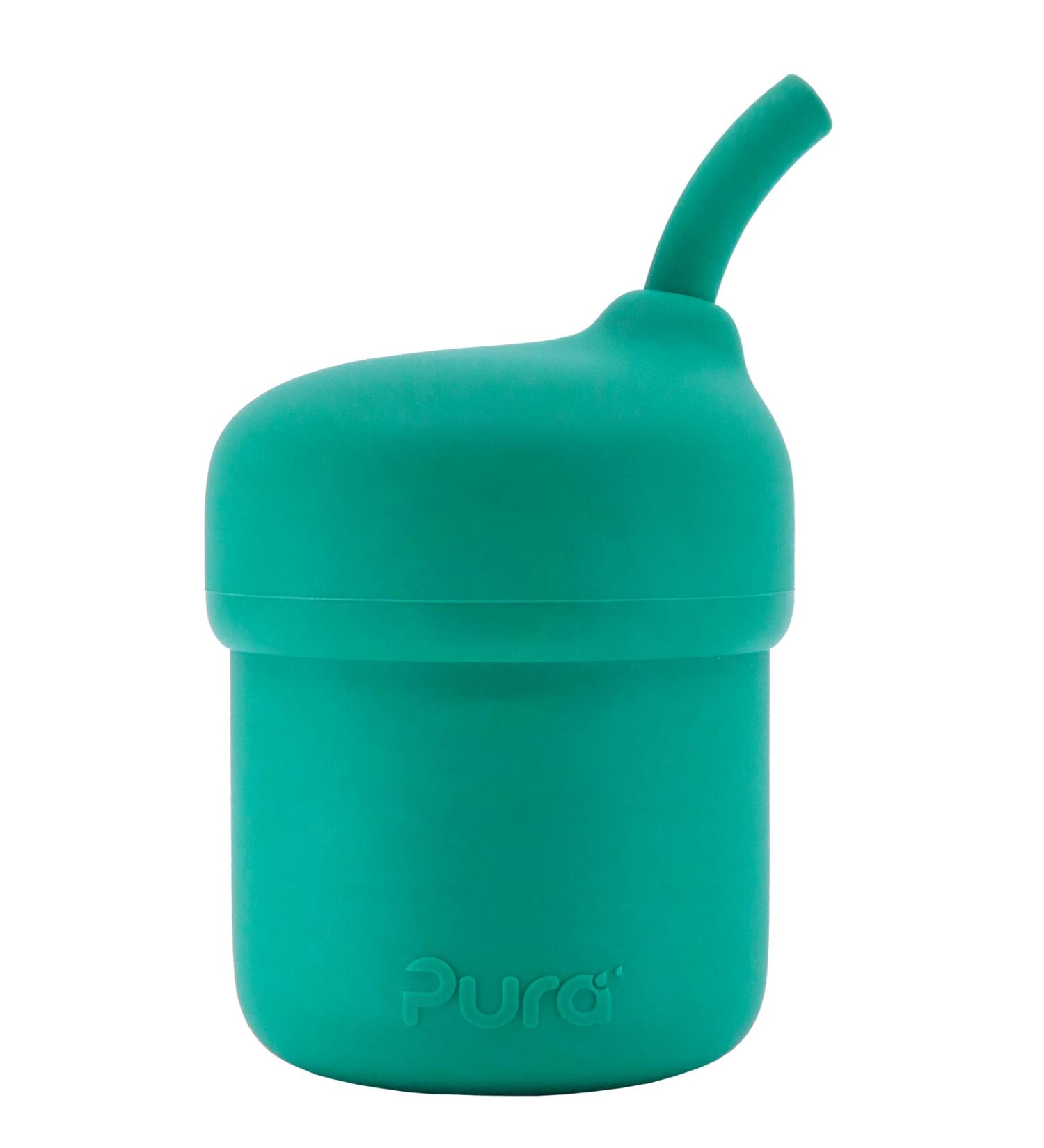 Pura my-my Silicone Straw Cup - Spill Proof, Reusable, Food Grade, Plastic-Free | Mint | For Kids, Toddlers, Babies & Infants - Buy Online on GoSupps.com