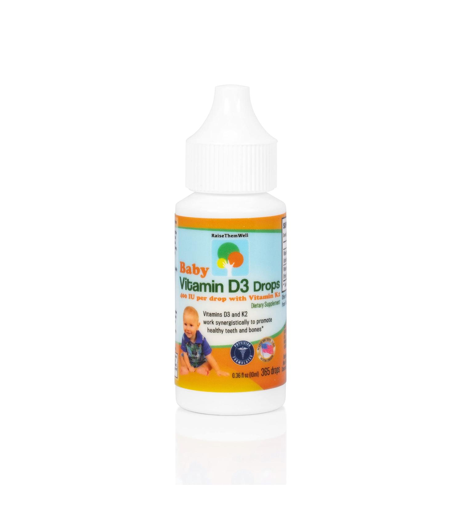 Vitamin D & K Drops for Bone & Teeth Health | 365 Servings | 0.36 fl oz - Buy Online on GoSupps.com