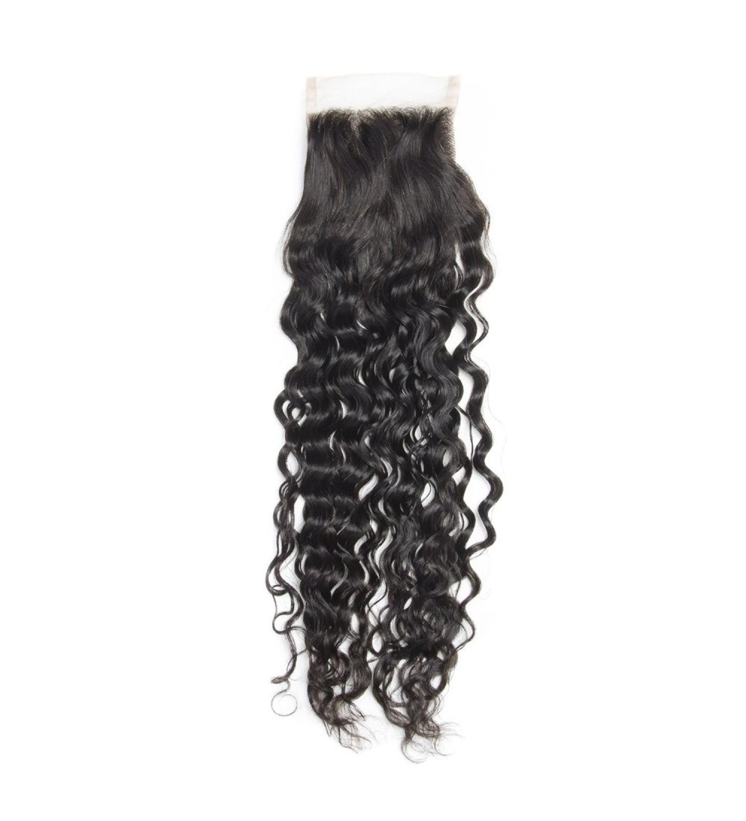 Mila Brazilian Virgin Hair Top Lace Closure 4"x4" Natural Wave 100% Unprocessed Curly Human Hair Closure with Baby Hair Natural Color 12inch 12" lace closure - Buy Online on GoSupps.com