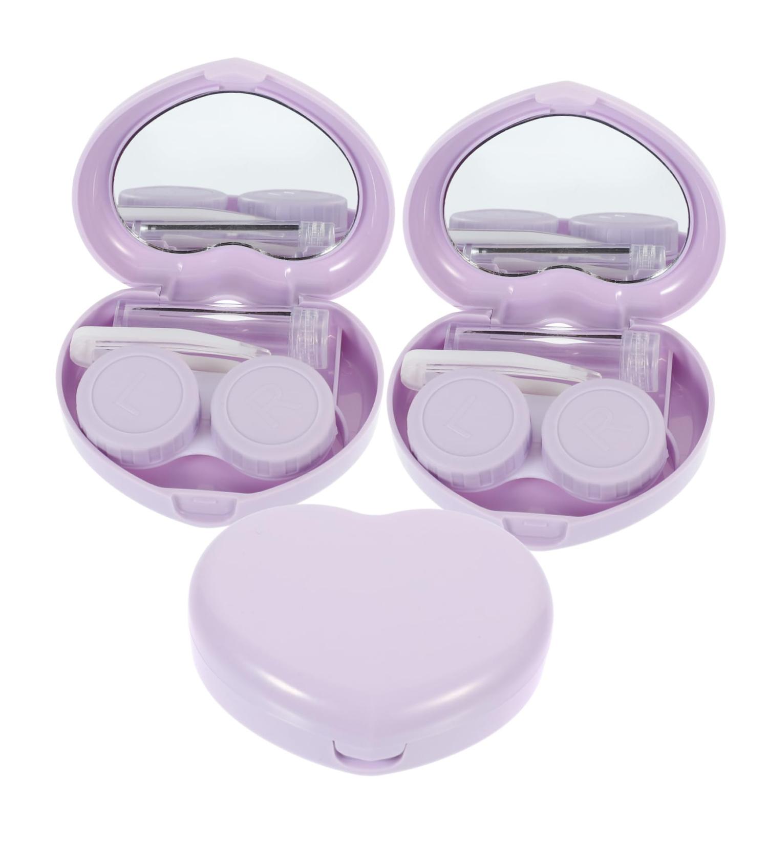 Solustrie Travel Contact Lens Case - Violet Purple Organizer & Remnant Tool for Autumn/Winter - Compact 7.2x5.8x2cm - Buy Online on GoSupps.com