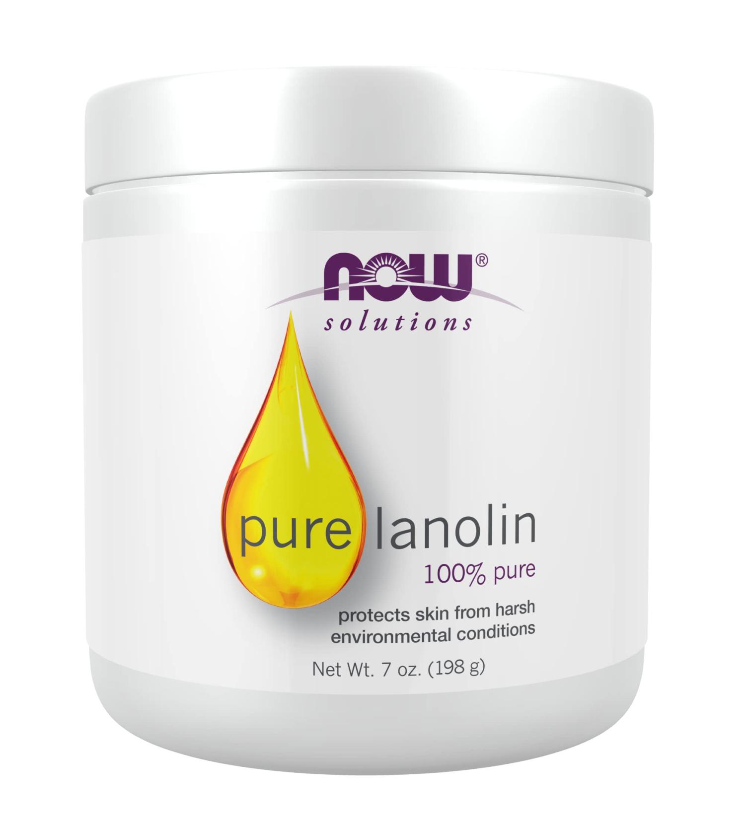 Now Foods Solutions Pure Lanolin 7 oz - 100% Natural Moisturizer for Skin Care - Buy Online on GoSupps.com