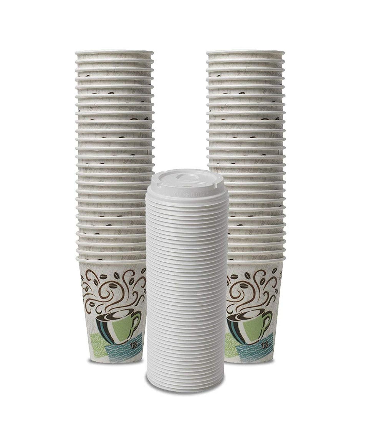 Dixie PerfecTouch WiseSize 12oz Insulated Paper Cup with Lids - 50 Count Pack - Buy Online on GoSupps.com