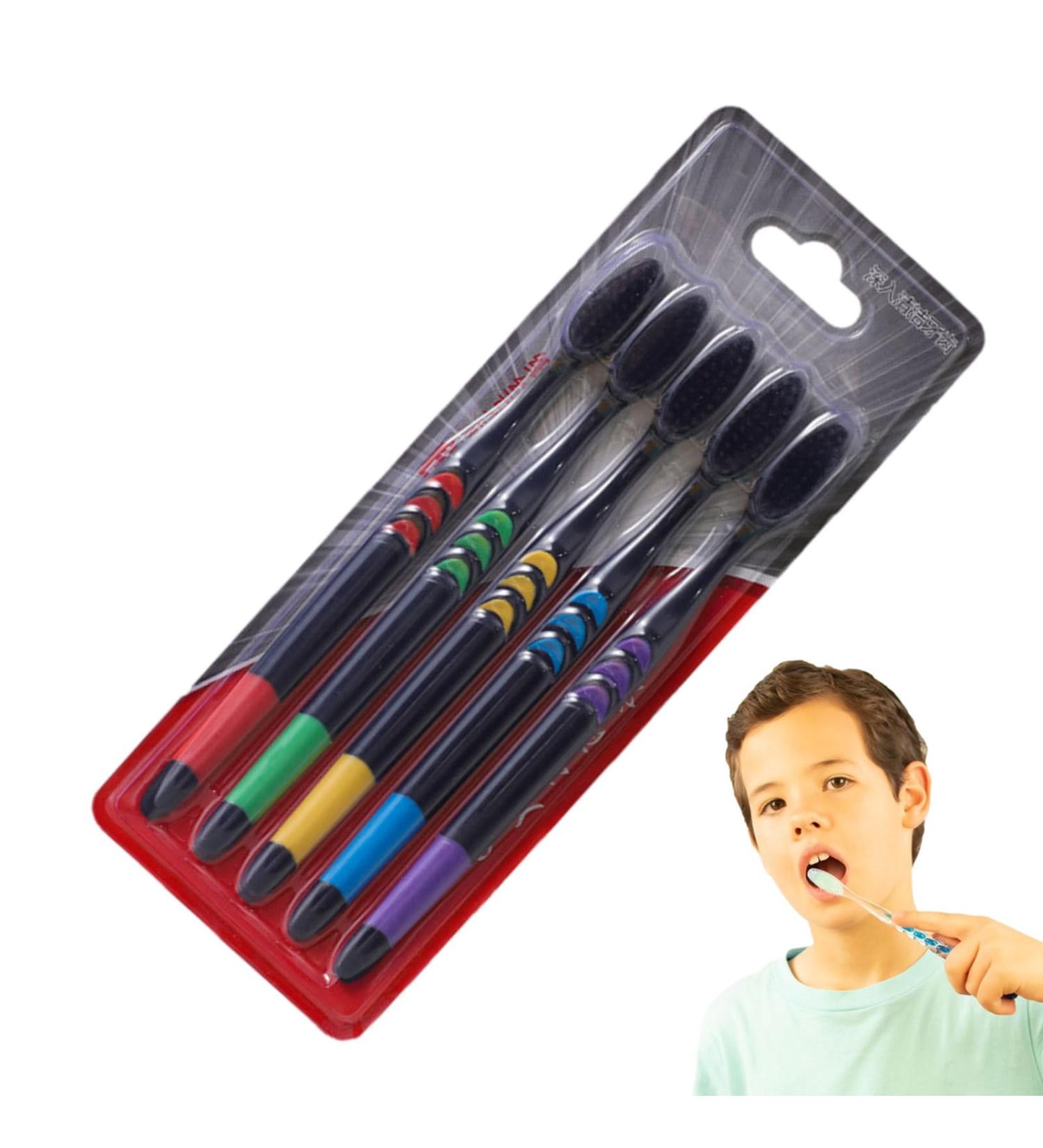 Holdes Bamboo Carbon Toothbrushes - Ultra-Balanced Bristles for Ultimate Dental Care | 5-Pack in Multiple Colors for Family Health - Buy Online on GoSupps.com