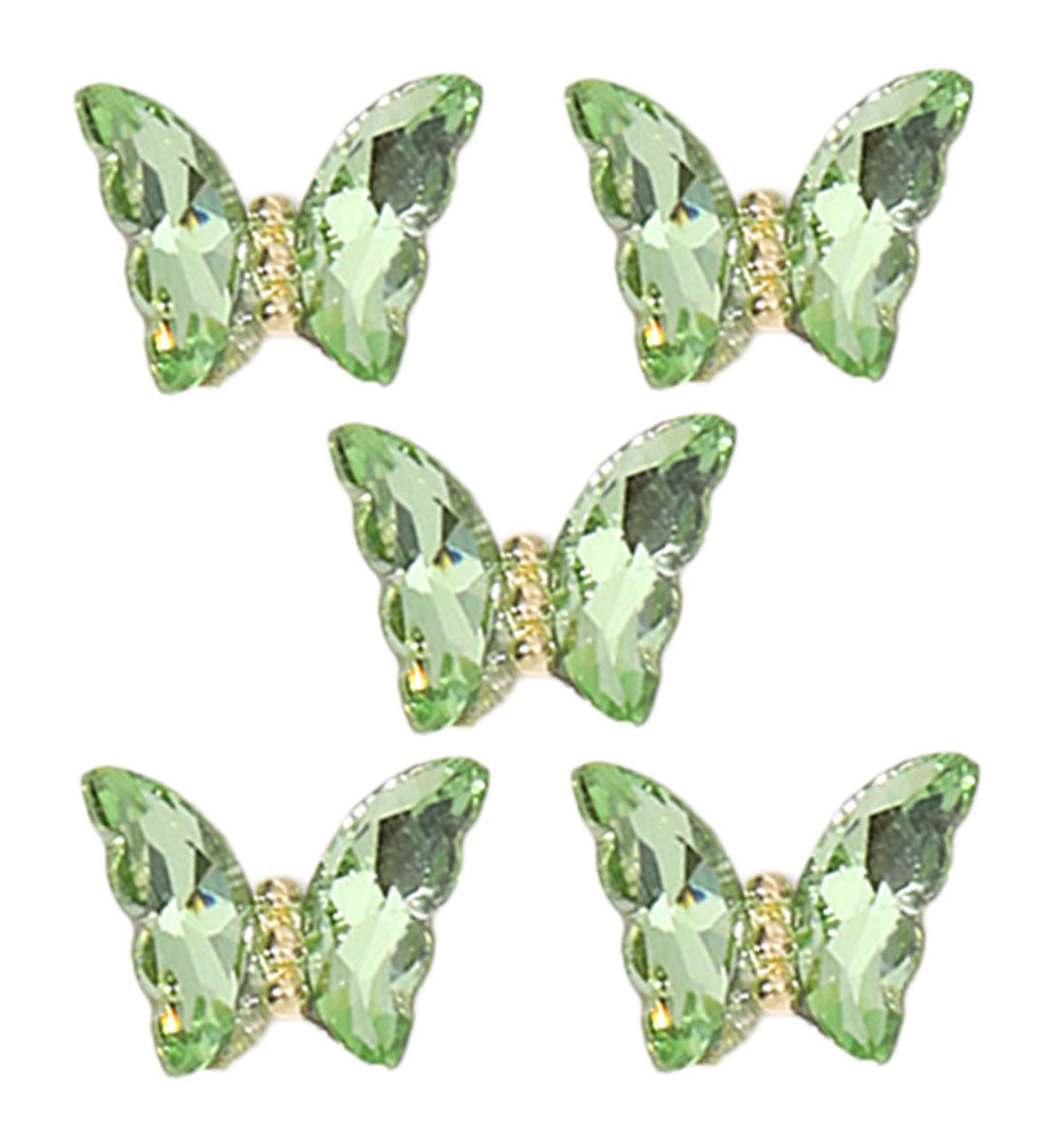 1Bag Butterfly Rhinestones 3D Fashionable Craft Accessories Embellishment For Decoration Green H098 - Buy Online on GoSupps.com