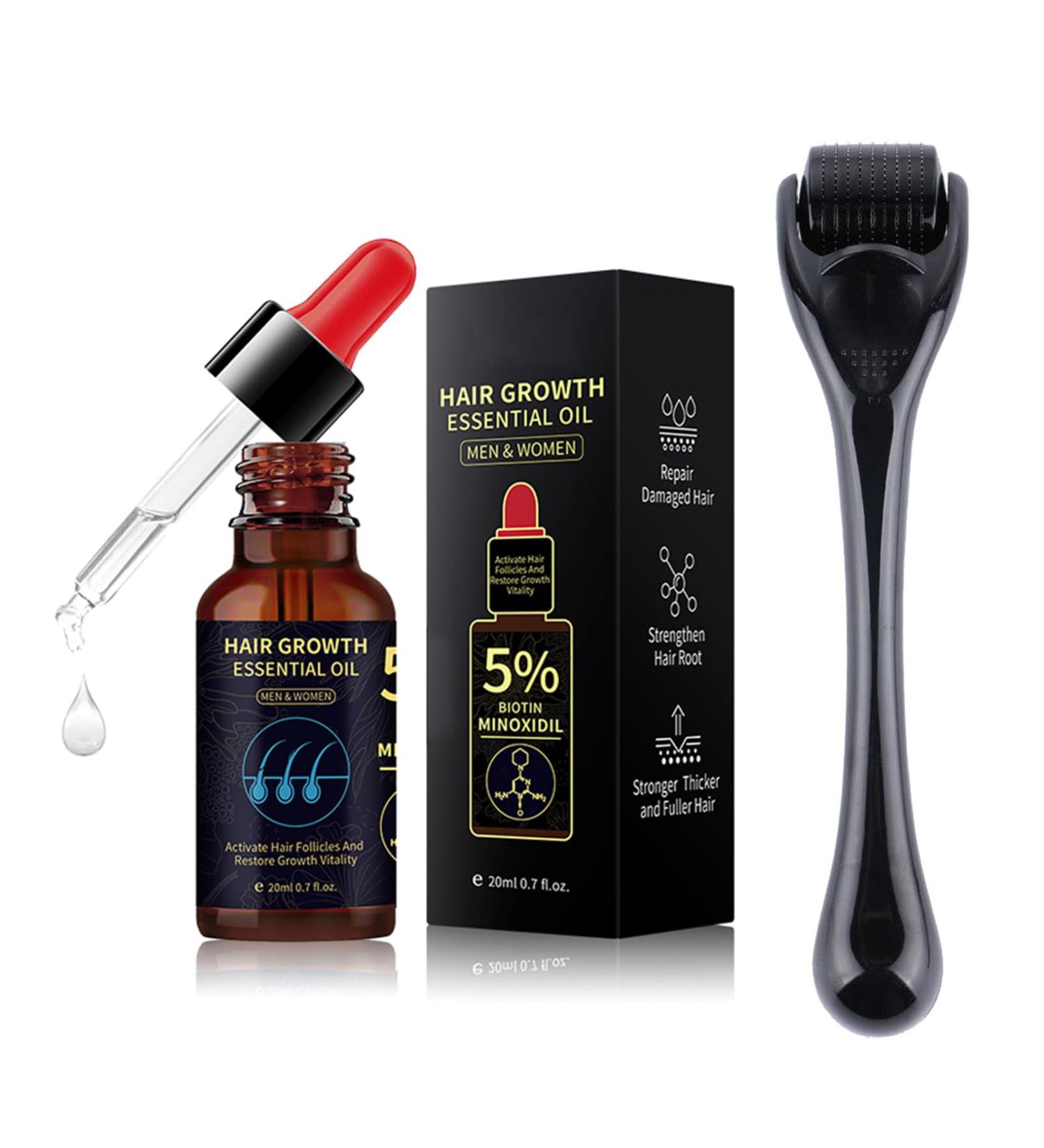 Natural Hair Growth Oil Set - Nourishing Scalp Serum for Thickening and Stimulating Hair Growth - Suitable for All Hair Types - Buy Online on GoSupps.com