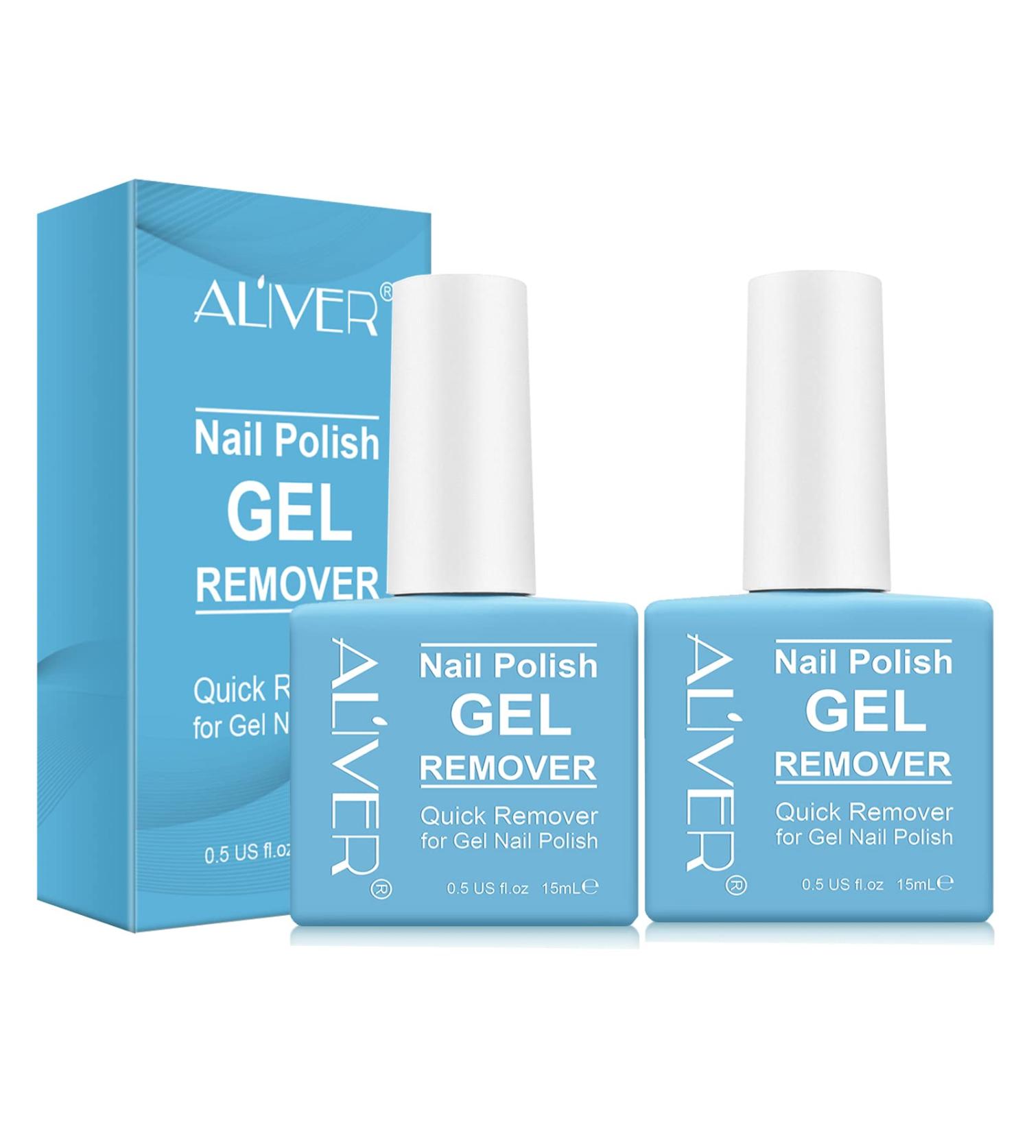 ALIVER Gel Nail Polish Remover 2 Pack - Removes Gel Polish in 2-4 Minutes - 0.5 Fl Oz Blue - Buy Online on GoSupps.com