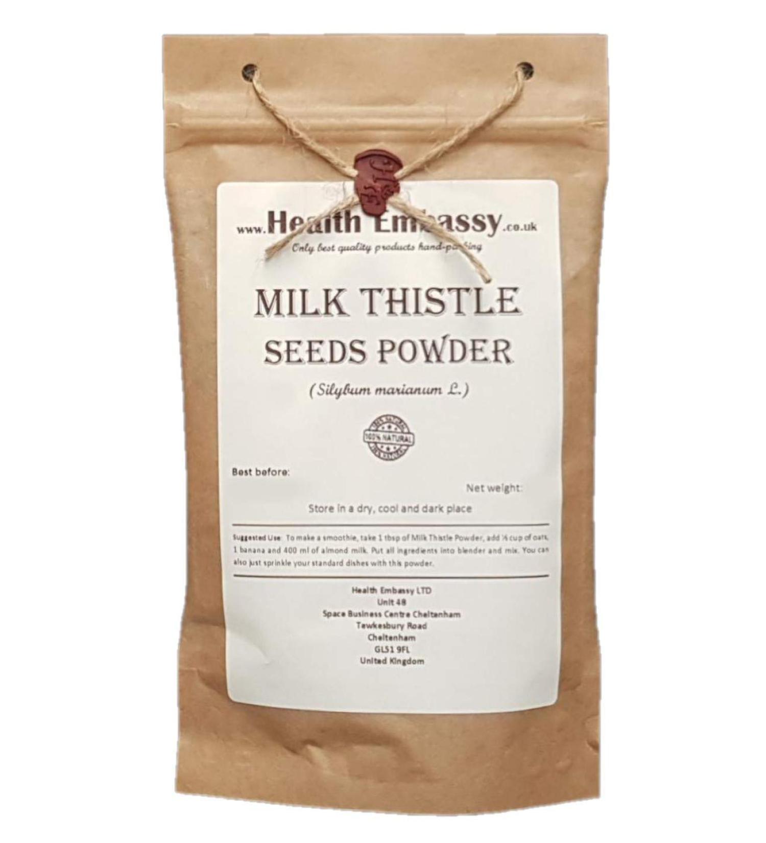 Health Embassy Milk Thistle Seeds Powder (Silybum marianum) / Milk Thistle Seeds Powder 450g - Buy Online on GoSupps.com