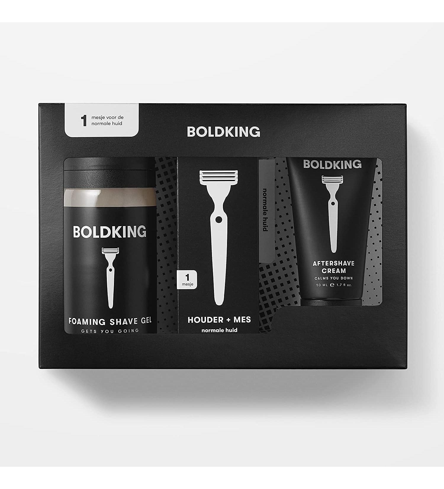 Boldking 3in1 Men's Razor - Flexible Blades for Beard Head and Body Shaving | Ideal for Normal Skin - Includes Suction Cup - Buy Online on GoSupps.com
