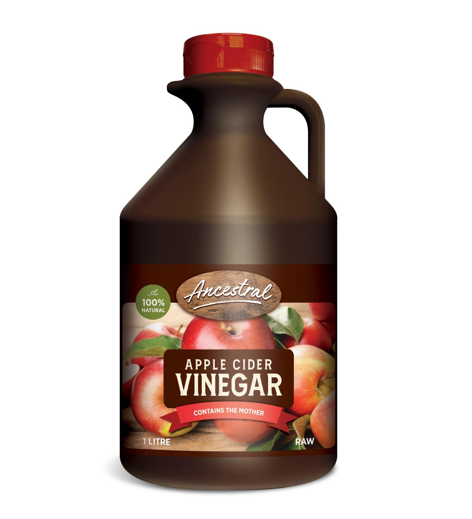 Apple Cider Vinegar Ancestral 100% Natural Contains The Mother Unfiltered & Unpasteurized Liquid Healthy & Nutritious Canadian Made 1L - Buy Online on GoSupps.com