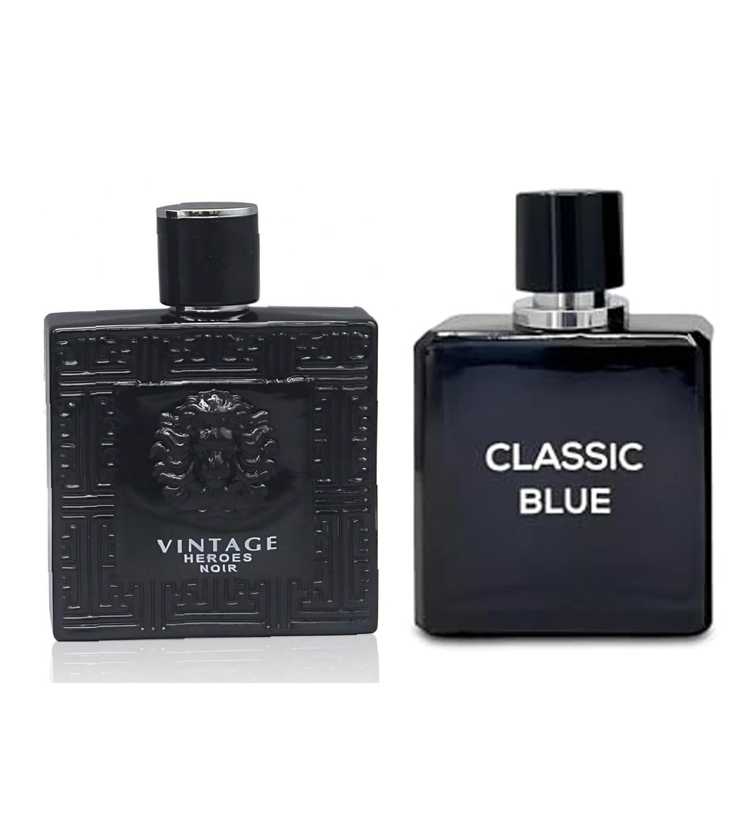 Vintage Heroes Noir&Classic Blue Combo Cologne for Men/Eau de Parfum Natural Spray Top Notes of Green Apple and Lemon Middle Notes of Tonka Bean Base Notes of Geranium- Natural Spray 100ML - Buy Online on GoSupps.com