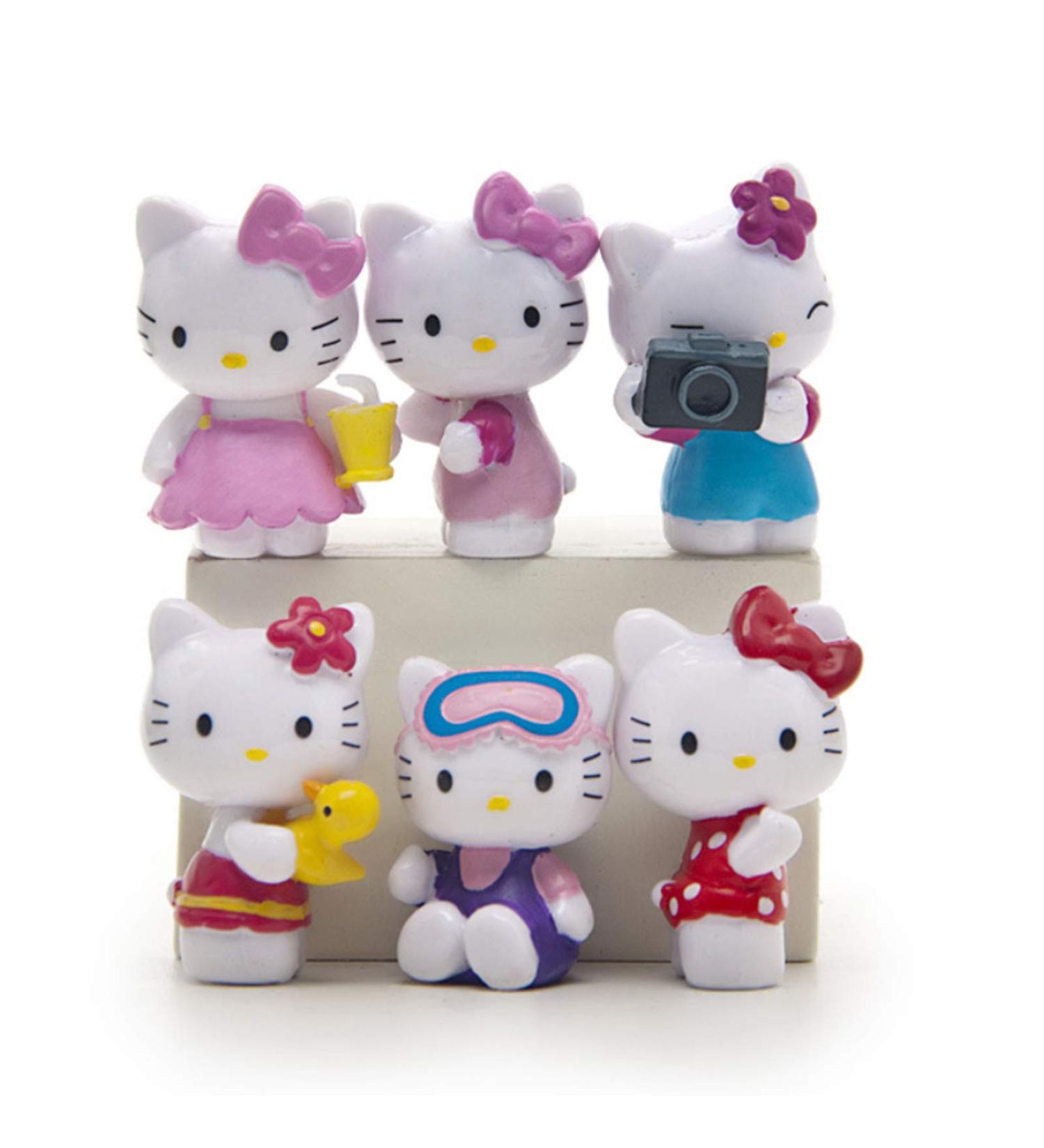 Cute Cat Characters Mini Figures Set - Ideal for Cake Toppers, Plant Decor, Automobiles, and Garden Decoration - 6 Pcs Lovely Kitty Figurines Collection - Buy Online on GoSupps.com