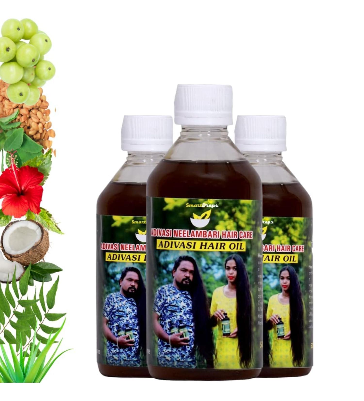 Adivasi Herbal Hair Growth Oil | Reduces Hair Fall | Promotes Strong & Healthy Hair | Natural Hair Growth Solution - Buy Online on GoSupps.com