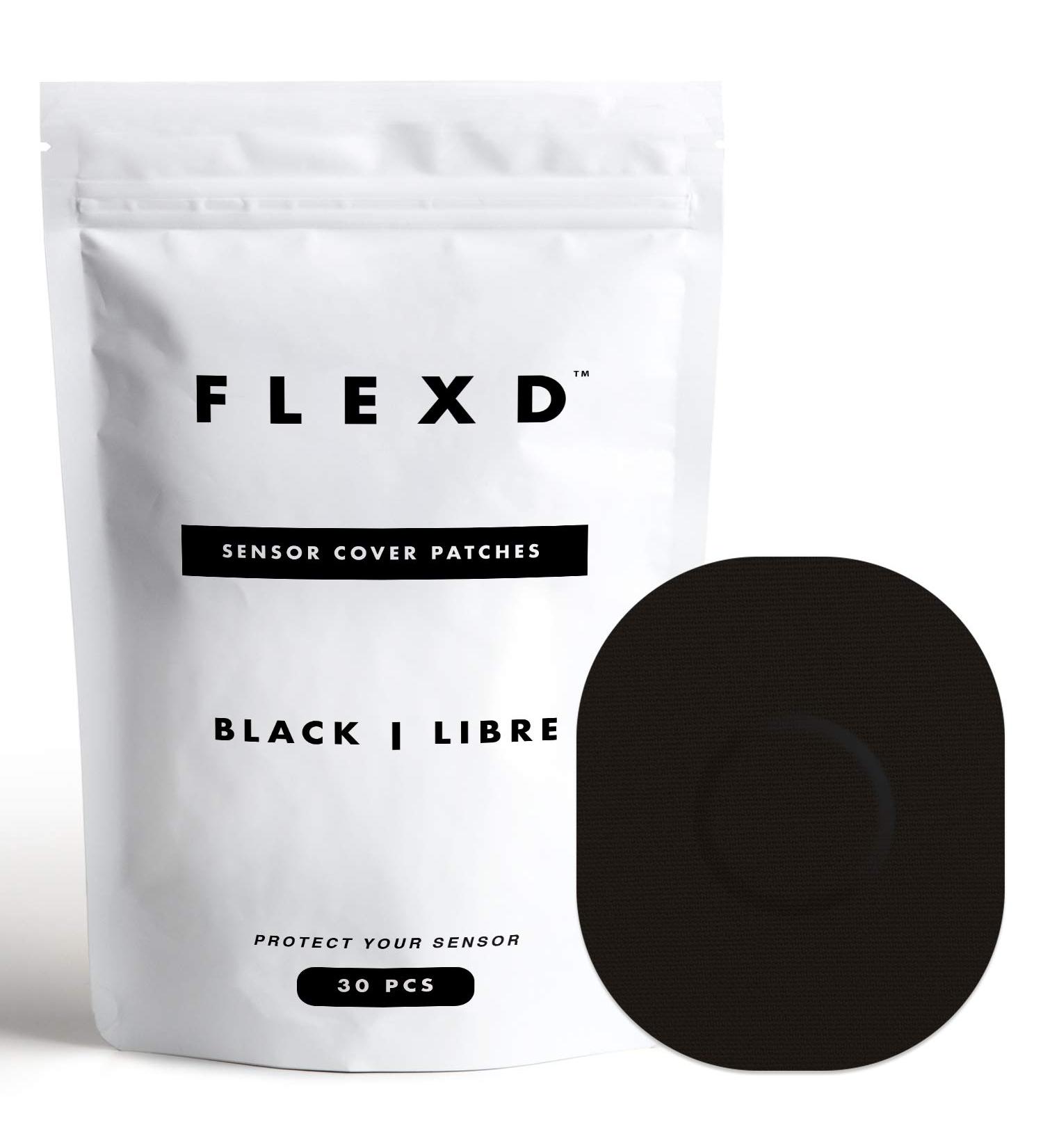 Flexd Freestyle Waterproof Sensor Covers for Libre 2 & 3 (30 Pcs) - Black Oval Design - CGM Adhesive Patches - Pack of 30 - Buy Online on GoSupps.com