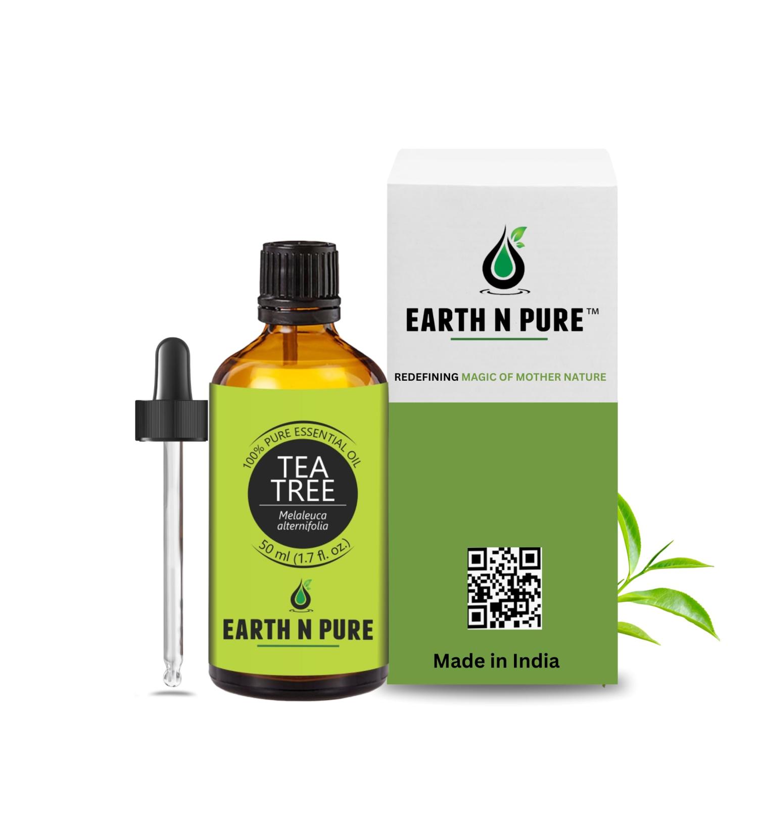 Earth N Pure Tea Tree Essential Oil with Glass Dropper - 50 ML - Buy Online on GoSupps.com