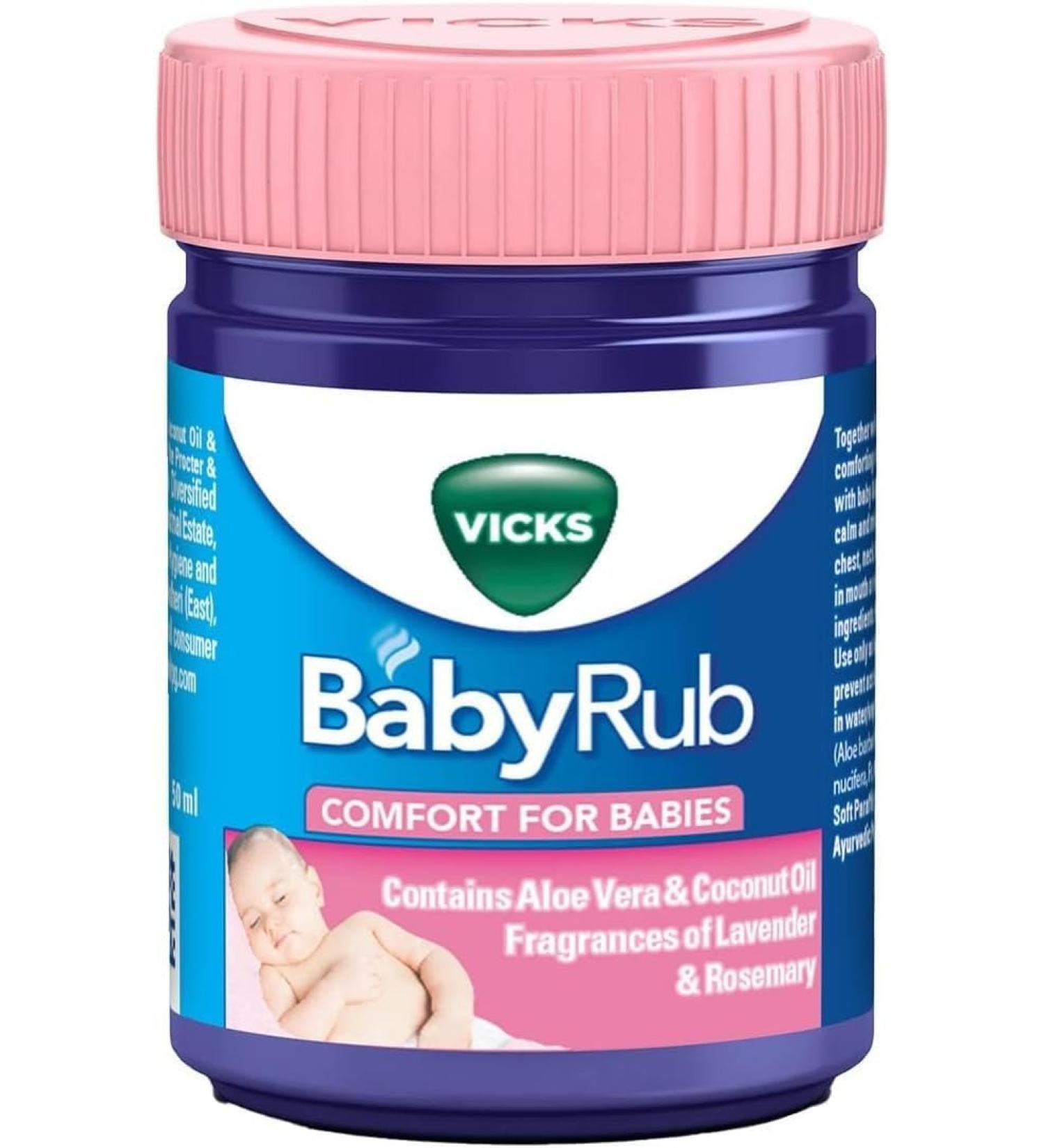 BabyRub Soothing Vapour Ointment for Babies (50 ml - 1.7 oz) + V4l Paper Napkin 125 Sheets Free - Buy Online on GoSupps.com