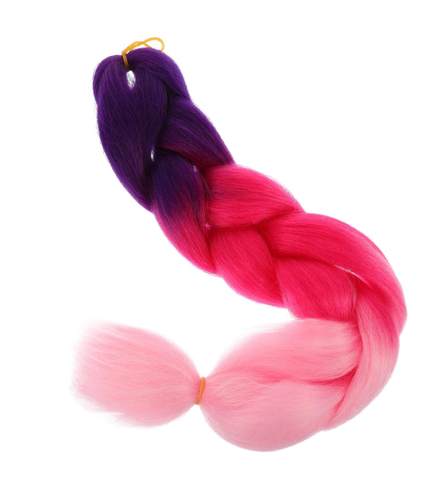 minkissy Pre Stretched Braiding Hair Gradient Color Braid Purple Hair Extensions Big Braid Fake Braid Headwear Hair Extensions for Colored Hair Extensions Braid Hair Extension Ponytail Wig - Buy Online on GoSupps.com