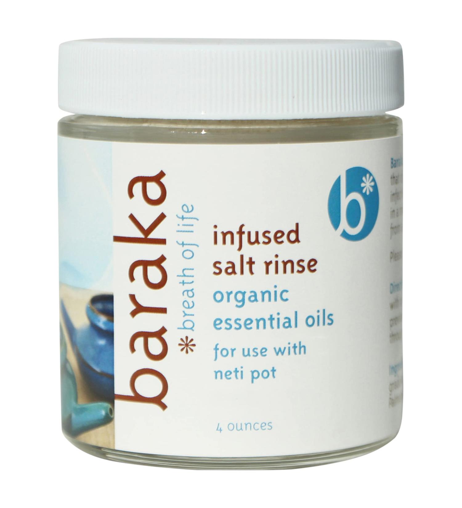 Baraka Infused Sea Salt - Essential Oil Neti Pot Salt for Sinus Rinse - 4 oz - Buy Online on GoSupps.com