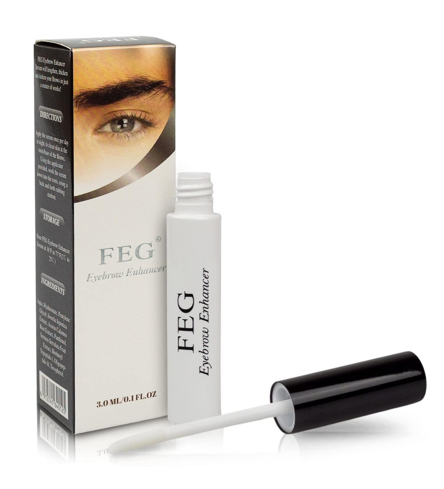 FEG Eyebrow Growth Serum 0.1 Fl Oz - 100% Natural Enhancer for Length, Thickness, and Darkness - Buy Online on GoSupps.com