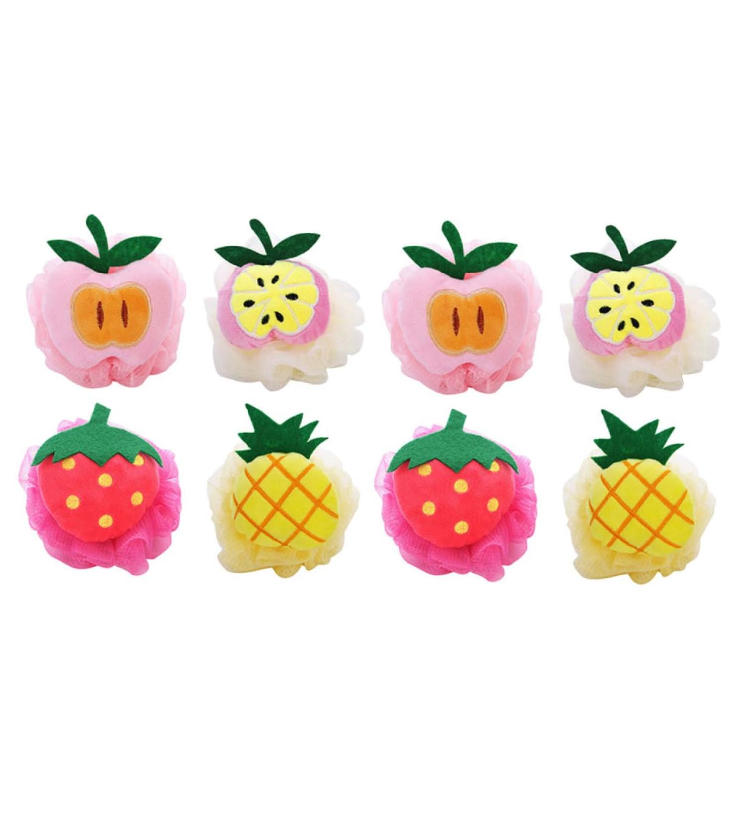 Buy Healeved 8pcs Fruit Shape Bath Flower Sponge - Mesh Pouf Bath Scrubber for Relaxing Showers | International Shipping Available - Buy Online on GoSupps.com