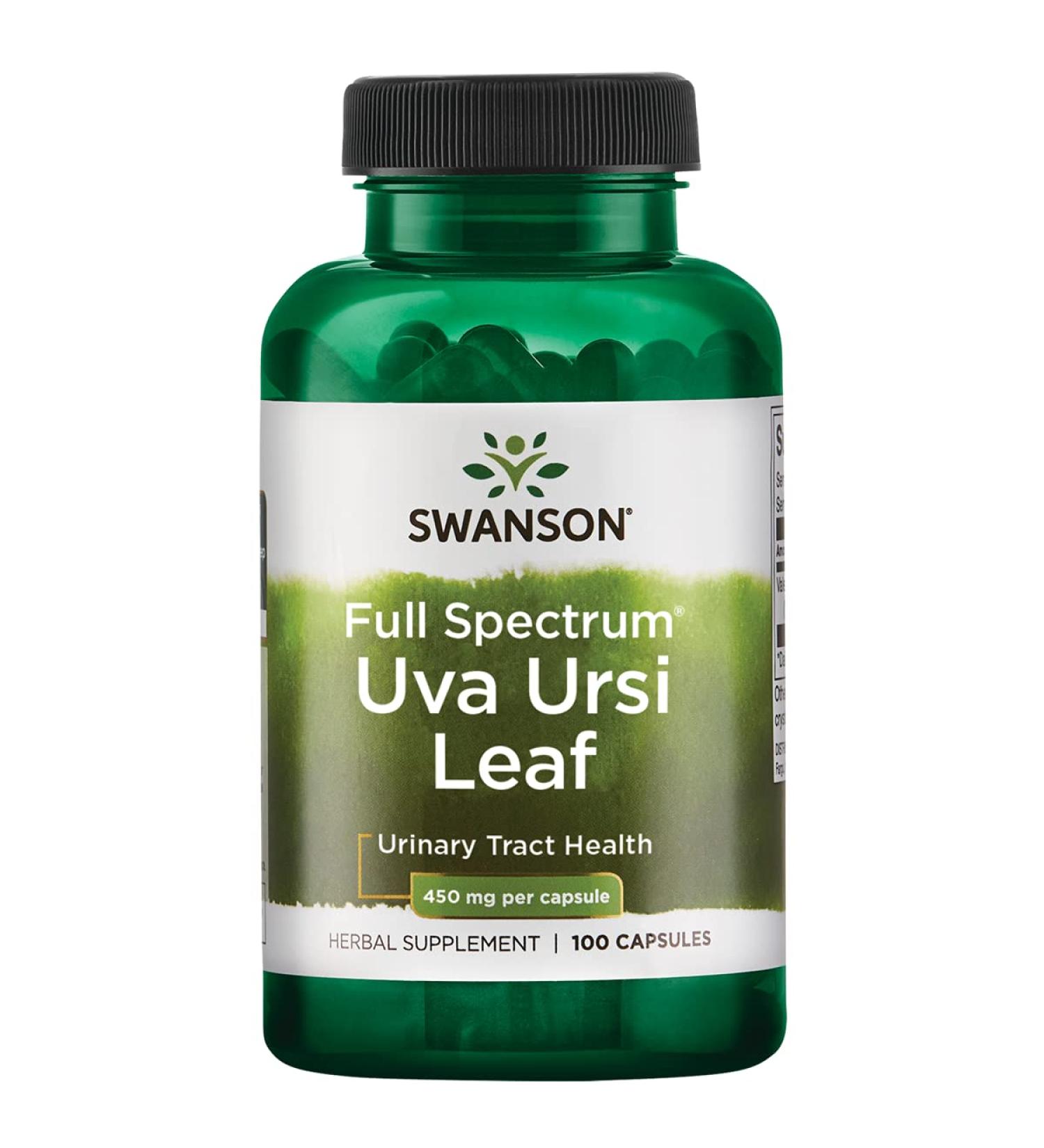 Swanson Uva Ursi Leaf 450mg 100 Capsules - Natural Urinary Health Support - Buy Online on GoSupps.com