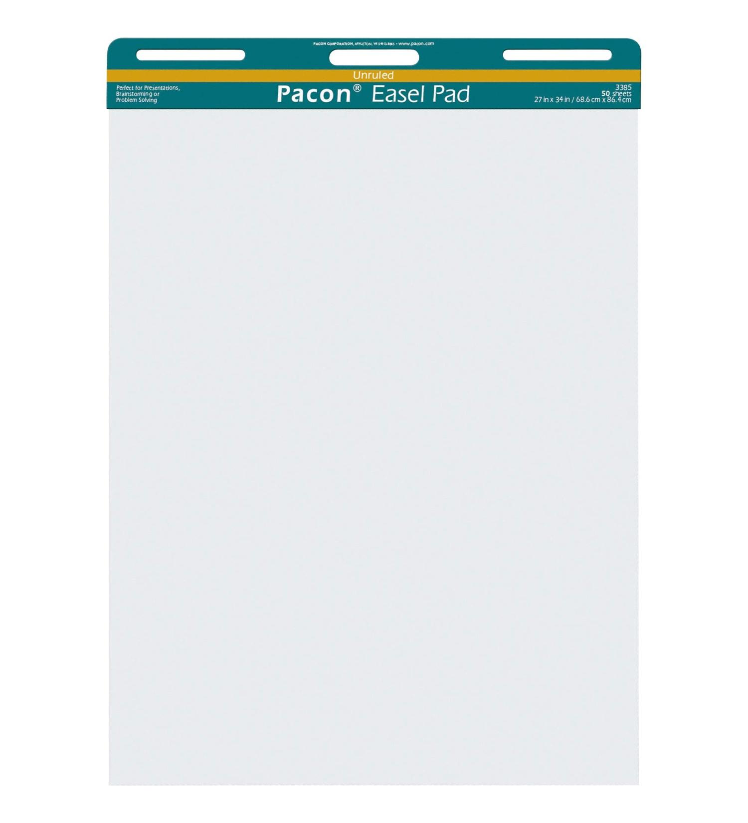 Pacon Easel Pad, Perforated, Unruled, 27" x 34", 50 Sheets, White (PAC3385)