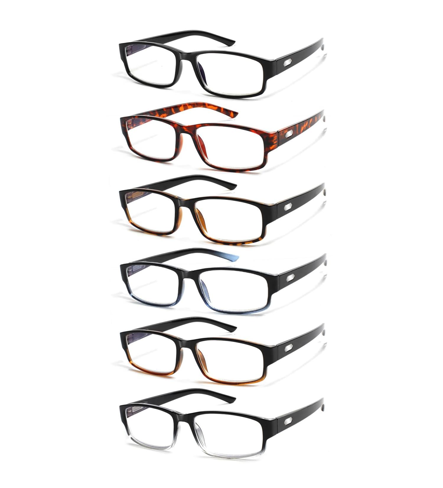 Cojwis 6 Pack Blue Light Filter Reading Glasses for Men & Women | Stylish Anti-Blue Light Glasses for PC Gaming & Reading Aid 6 Colors 0.00 x - Buy Online on GoSupps.com