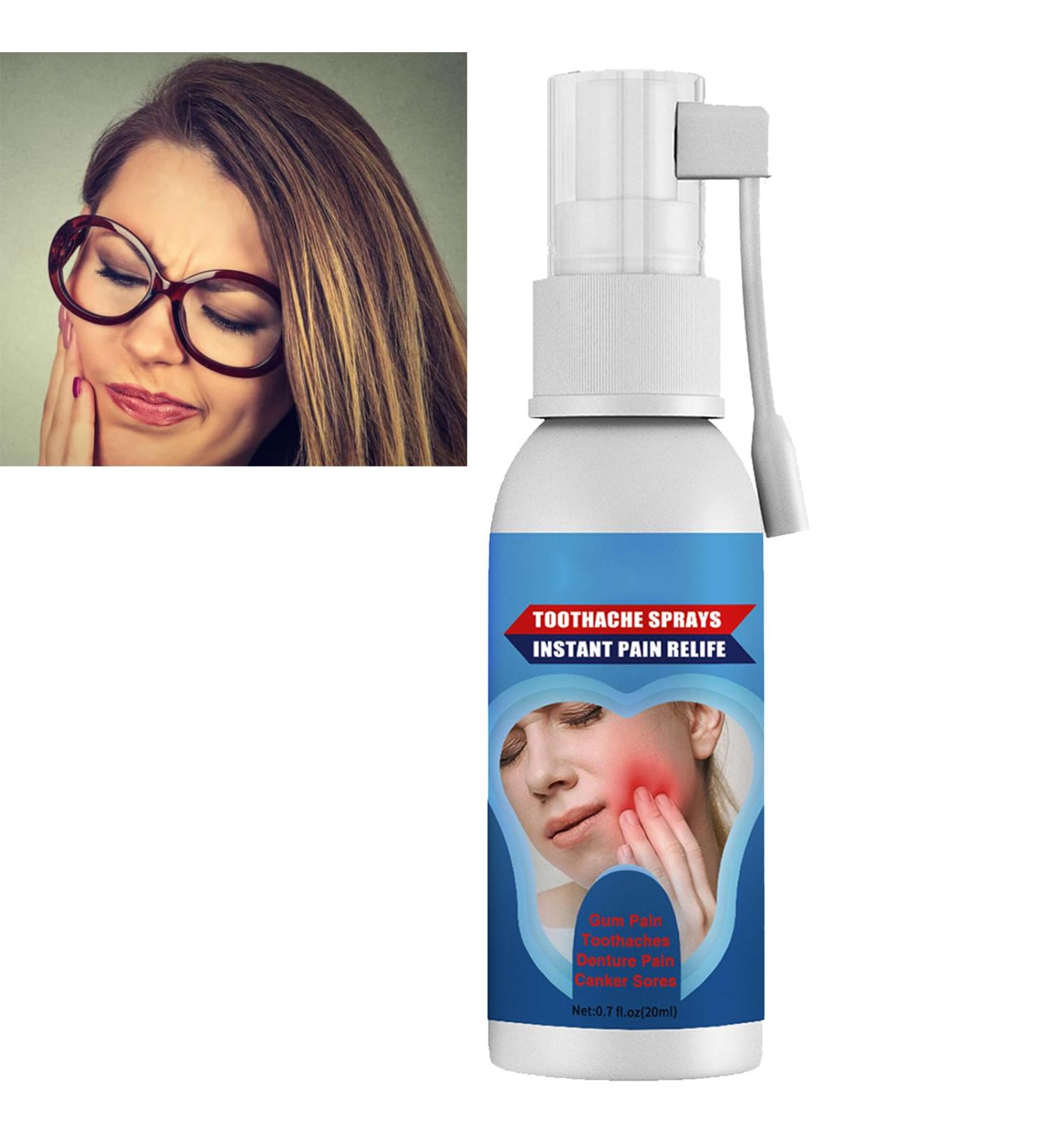 Spray de Soulagement des Maux de Dents pour Soins Bucco-Dentaires Base Buccal Haleine Fraiche Spray de Soulagement de la Douleur Dentaire Spray Pour Maux de Dents 20ml - Buy Online on GoSupps.com