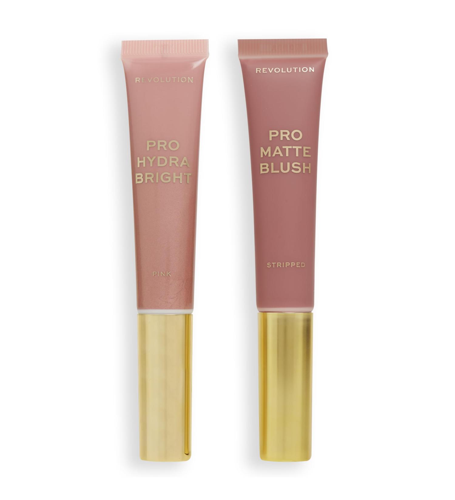 Revolution Pro, Blush Duo, Matte Or Glowy Finish, Highly-Pigmented & Blendable Blush With Sponge Applicator, Vegan & Cruelty-Free, Pink, 12 & 15ml